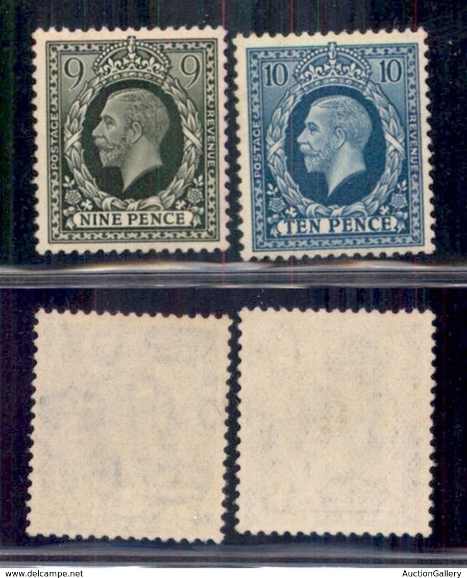 GRAN BRETAGNA - 1934 - 9 Pence +10 Pence Giorgio V (183x+184x) - Gomma Integra (76) - Andere & Zonder Classificatie