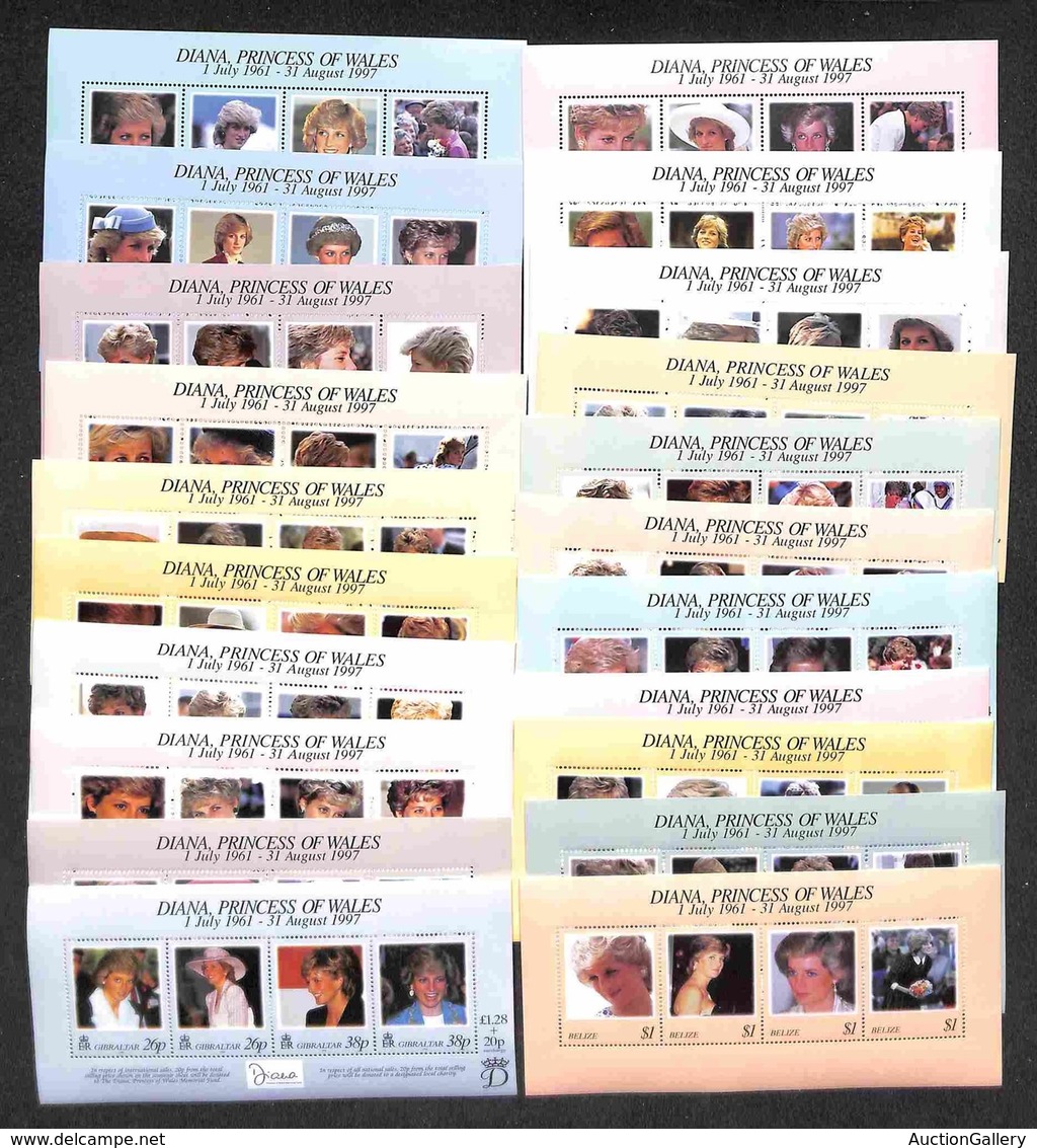 UNITED KINGDOM - Paesi Del Commonwealth - 1997 - Principessa Diana - Insieme Di 21 Foglietti Emessi Da Diversi Paesi - G - Sonstige & Ohne Zuordnung