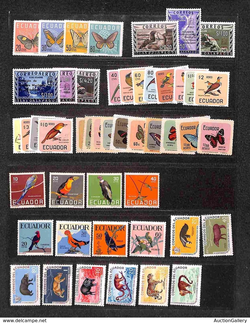 ECUADOR - 1958/1970 - Fauna - 8 Serie Complete Del Periodo - Gomma Integra (130++) - Andere & Zonder Classificatie