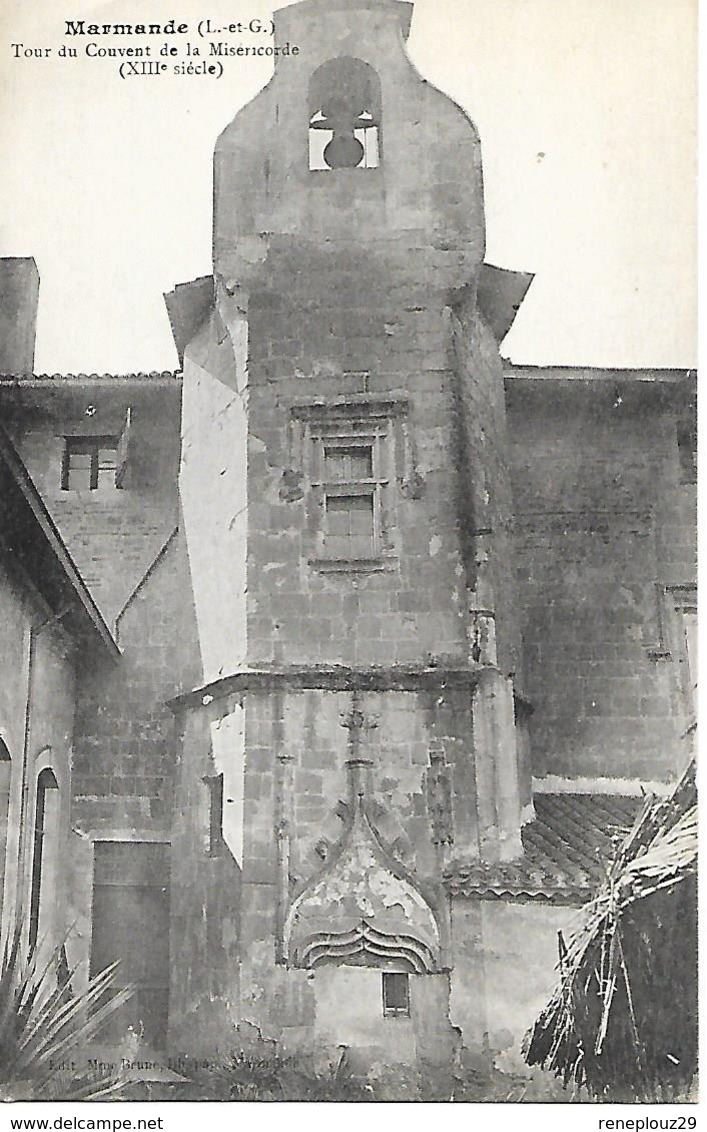 47- Cachet Hôpital N°99 Bis De Marmande Sur CP Du Couvent Devenu Hôpital (texte)en 14/18 - Guerre De 1914-18