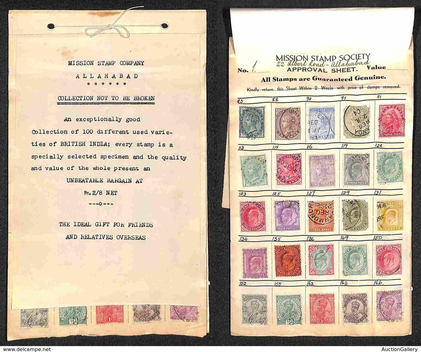 INDIA - India Britannica - Collezioncina Di 100 Diversi Usati Predisposta In Folder Da Mission Stamp Company/Allahabad - Other & Unclassified