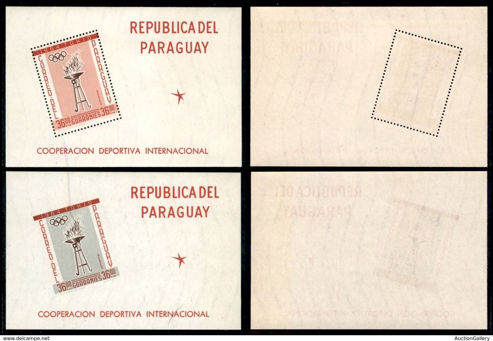 PARAGUAY - 1962 - Cooperazione Sportiva Internazionale (Block 28/29) - Gomma Integra - Other & Unclassified