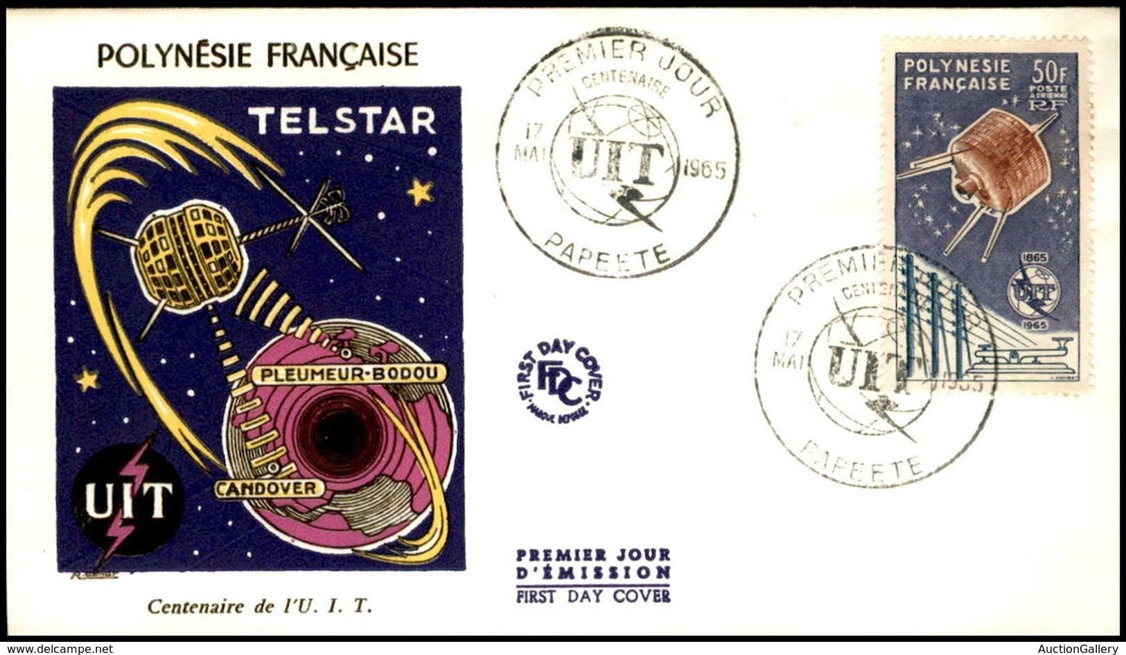 POLINESIA FRANCESE - 1965 - 50 Fr UIT (44) - FDC 17.5.65 - Other & Unclassified