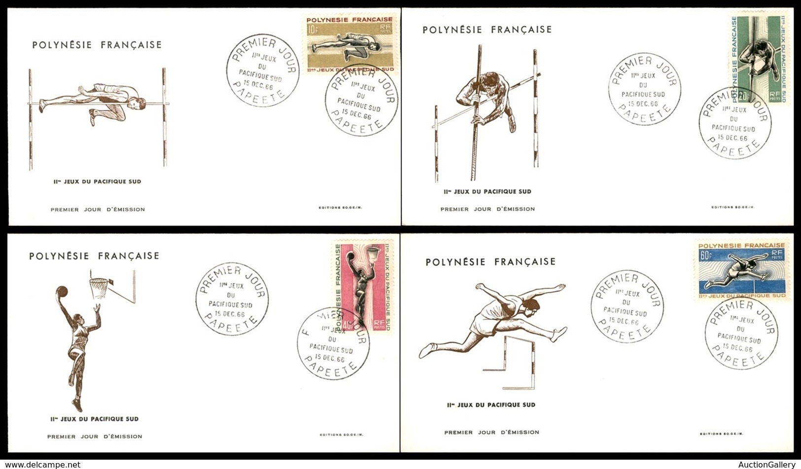 POLINESIA FRANCESE - 1966 - II Giochi Del Sud Pacifico (63/66) - 4 FDC 15.12.66 - Sonstige & Ohne Zuordnung