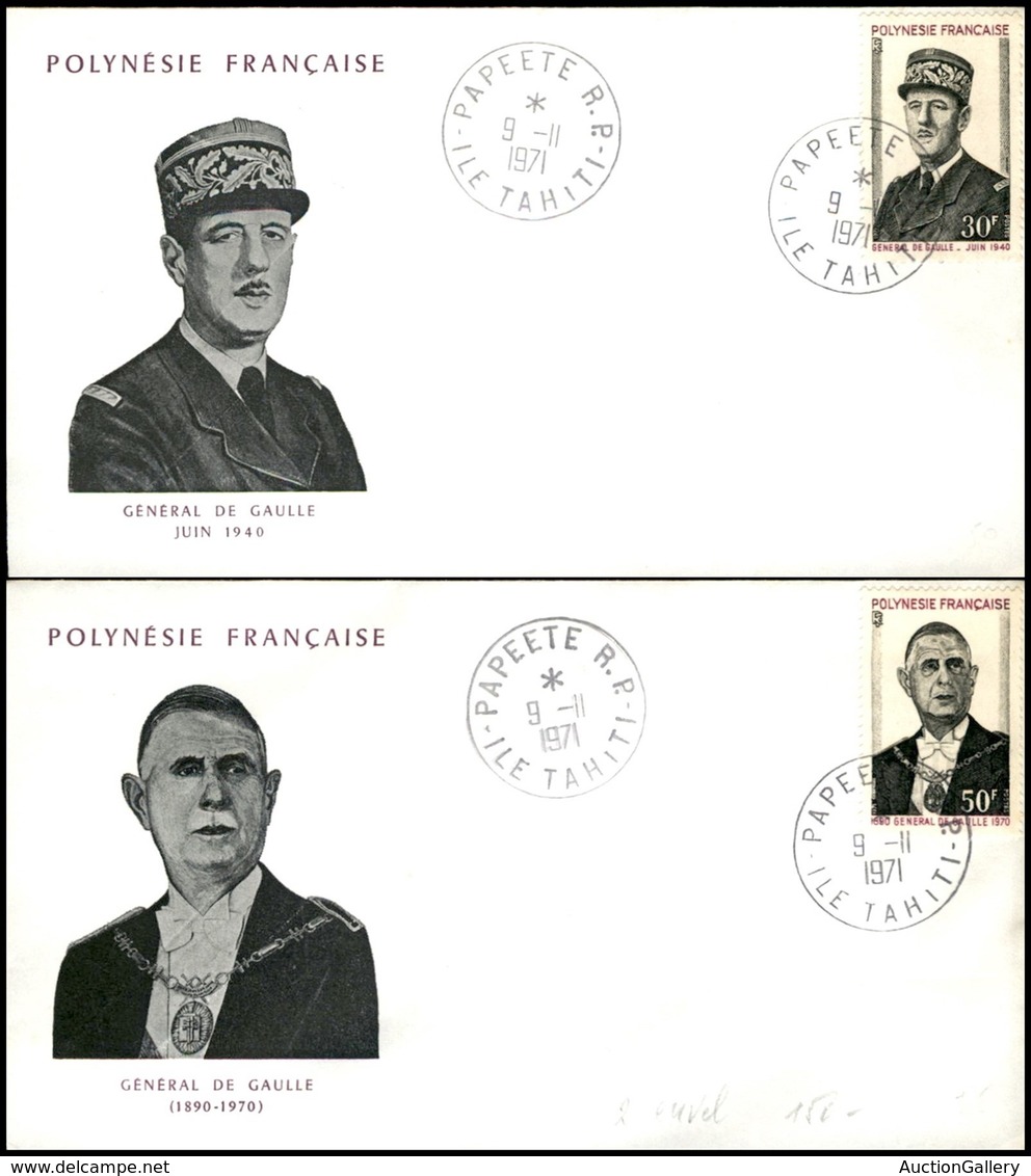 POLINESIA FRANCESE - 1971 - De Gaulle (143/144) - Serie Completa - 2 FDC 9.11.71 - Sonstige & Ohne Zuordnung