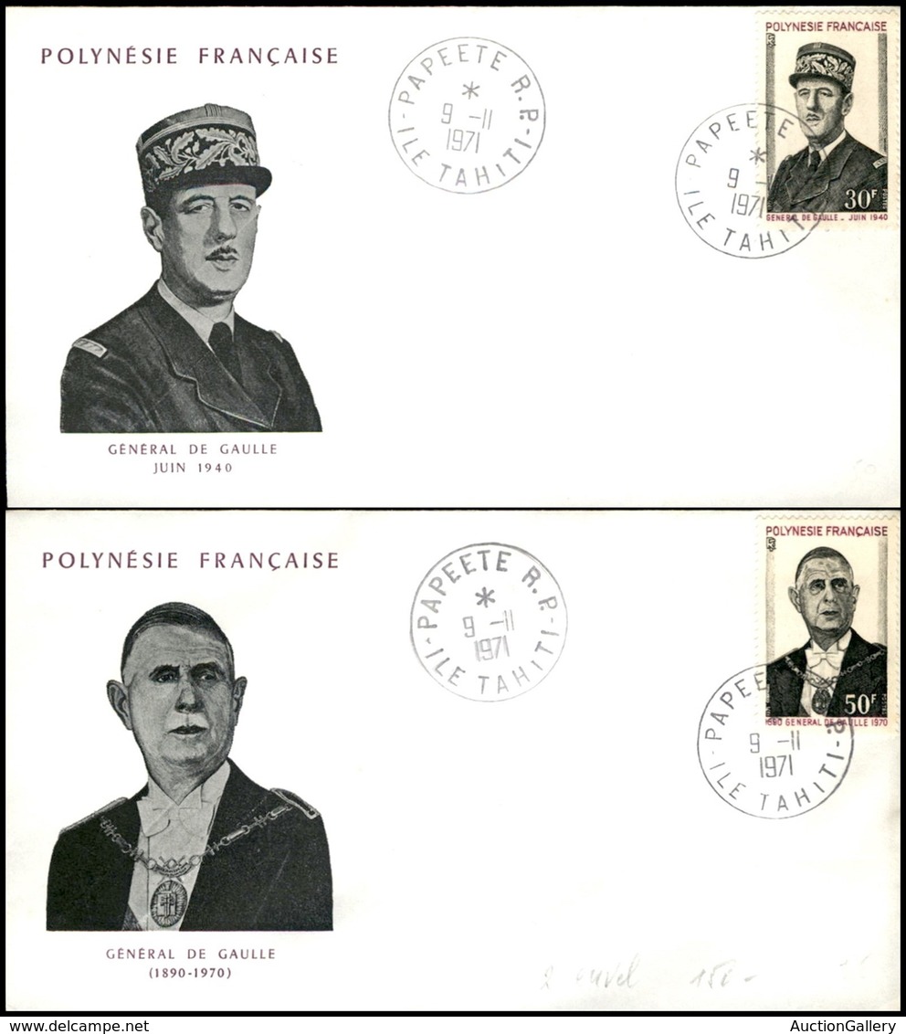 POLINESIA FRANCESE - 1971 - De Gaulle (143/144) - Serie Completa - 2 FDC 9.11.71 - Other & Unclassified