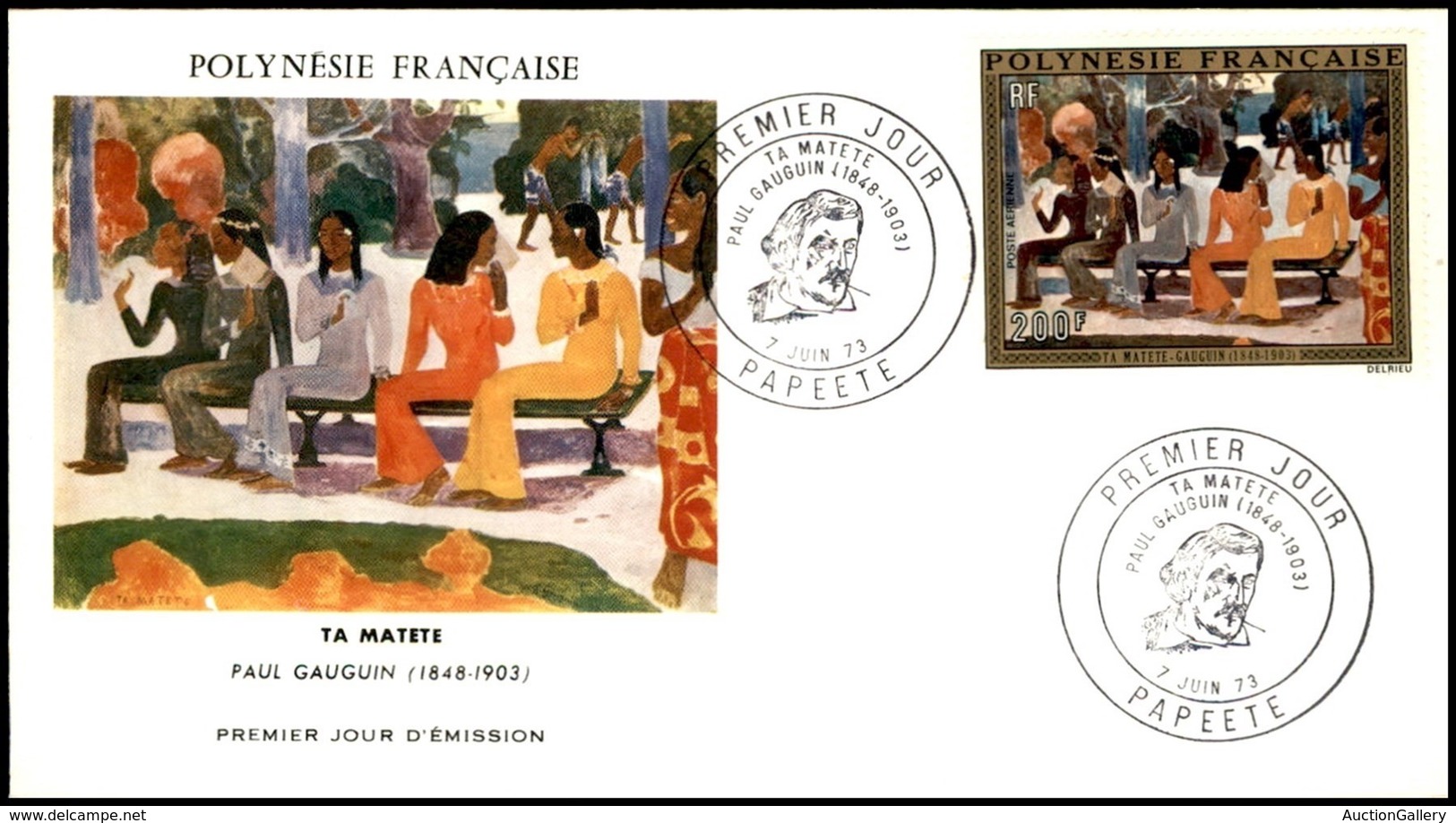 POLINESIA FRANCESE - 1973 - 200 Fr Gauguin (167) - FDC 7.6.73 - Other & Unclassified