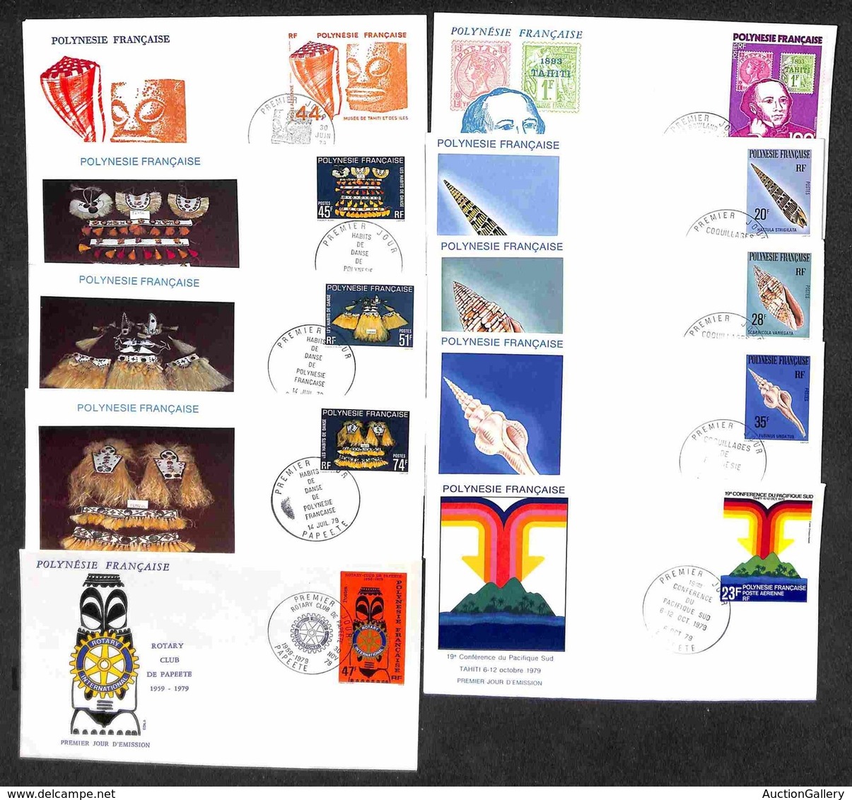 POLINESIA FRANCESE - 1979 - 10 FDC Emessi Nell’anno (286/295) - Other & Unclassified