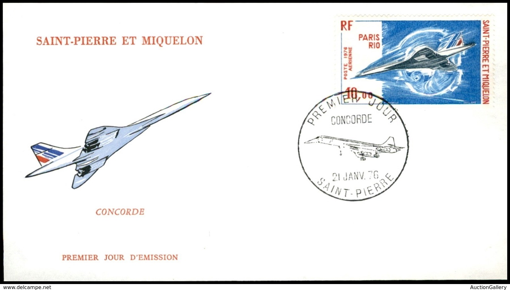 SAINT PIERRE ET MIQUELON - 1976 - 10 Fr Concorde (514) - FDC 21.1.76 - Sonstige & Ohne Zuordnung