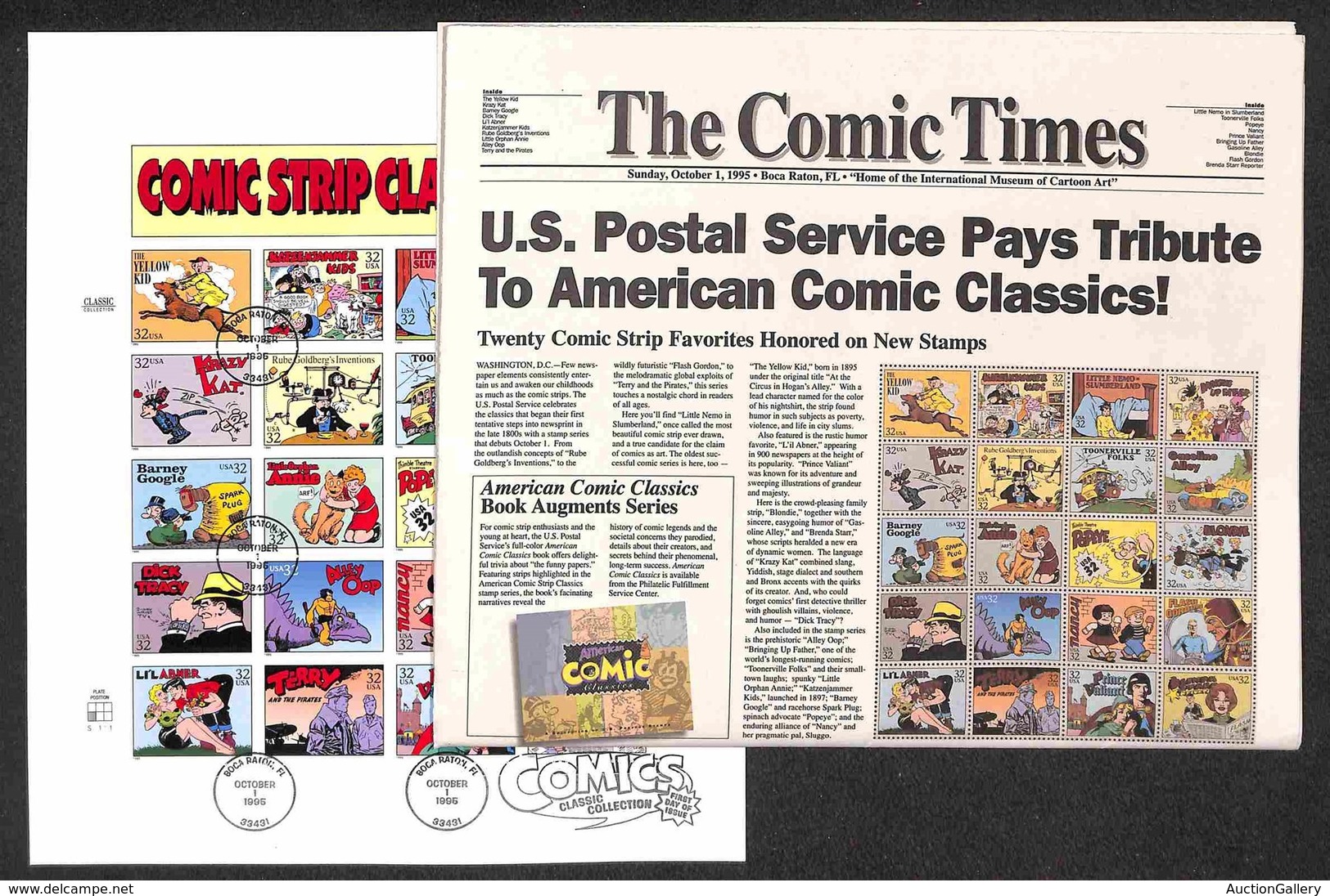 STATI UNITI D'AMERICA - 1995 - Fumetti Classici (2652/2671) - Edizione Speciale Con Giornale E Foglio FDC - Other & Unclassified