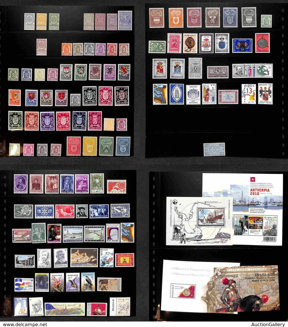 BELGIO - 1893/2009 - Collezione Di Valori Serie Complete Foglietti Minifogli E Libretti Del Periodo In 16 Pagine Di Racc - Sonstige & Ohne Zuordnung