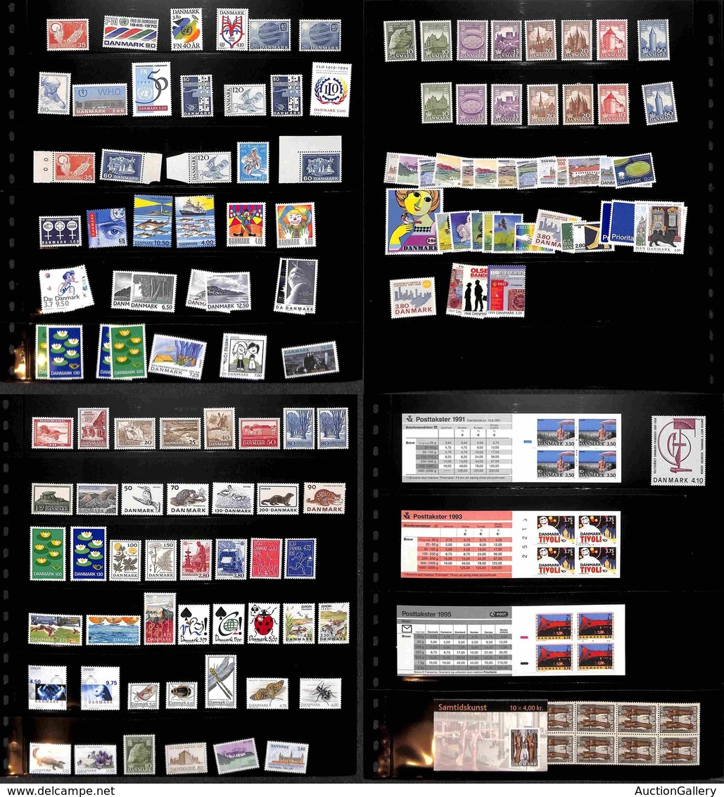 DANIMARCA - 1935/2010 - Collezione Di Valori Serie Complete Foglietti E Libretti Del Periodo In 7 Pagine Di Raccoglitore - Andere & Zonder Classificatie