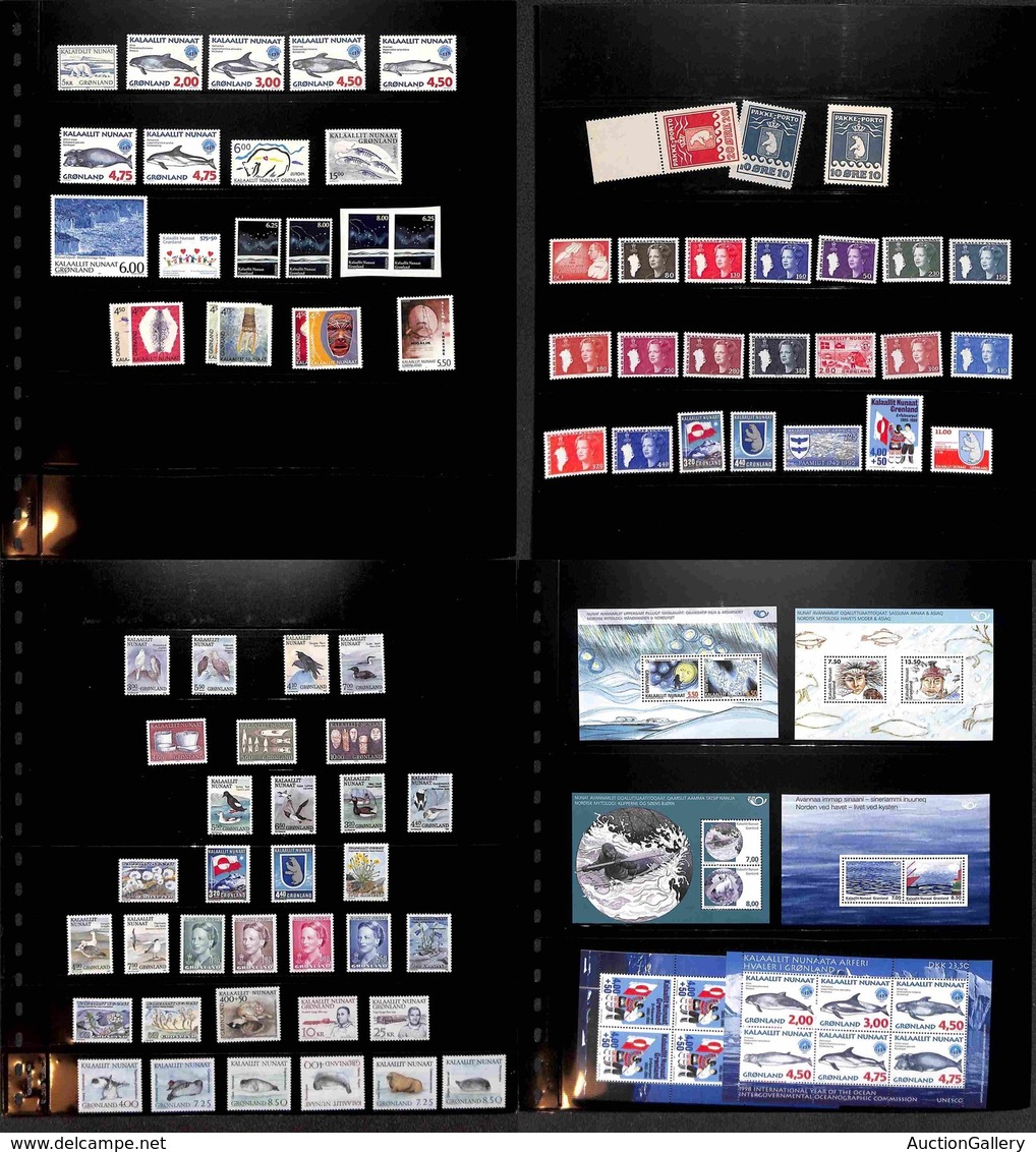 DANIMARCA - GROENLANDIA - 1957/2010 - Collezione Di Valori Serie Complete Foglietti E Libretti Del Periodo In 7 Pagine D - Other & Unclassified