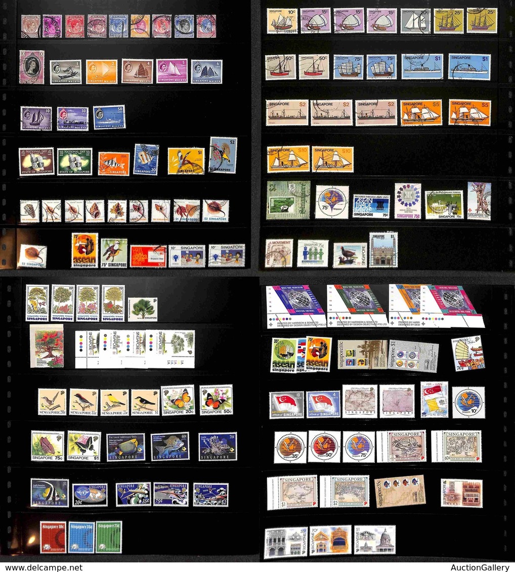 SINGAPORE - 1948/1996 - Piccola Collezione Di Valori Serie Complete E Foglietti Del Periodo In 4 Pagine Di Raccoglitore  - Other & Unclassified