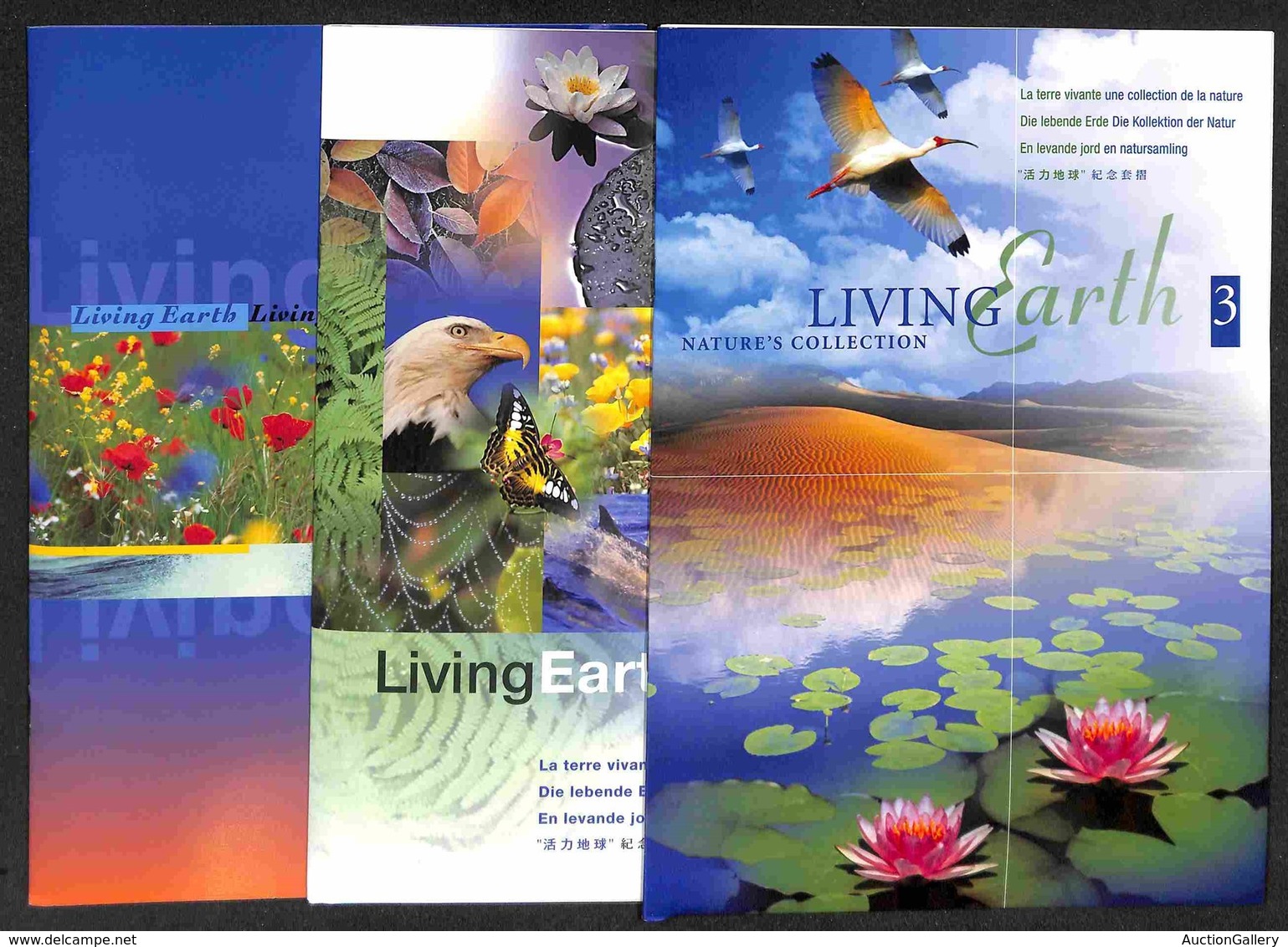MONDIALE - 1995/2003 - Living Earth: Nature Collection - 3 Folder Emessi Nel Periodo Con Emissioni Di Vari Paesi - Gomma - Andere & Zonder Classificatie