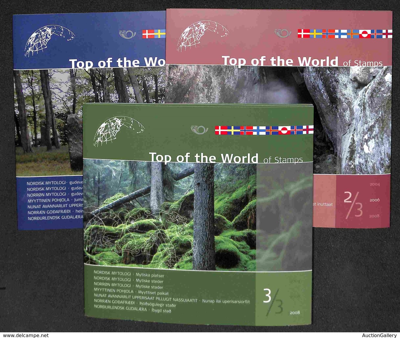 MONDIALE - 2004/2008 - Top Of The World Of Stamps - Mitologia Nordica - Serie Di Tre Folder Con Le Emissioni Di Fogliett - Other & Unclassified