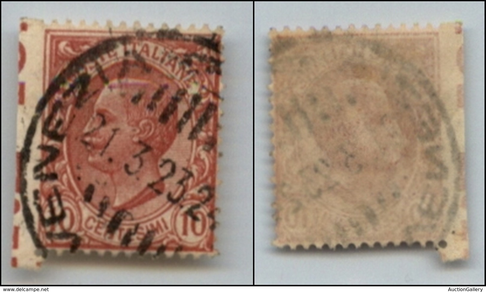 Regno - Posta Ordinaria - 1906 - 10 Cent Leoni (82l) Non Dentellato A Sinistra - Usato (180) - Sonstige & Ohne Zuordnung