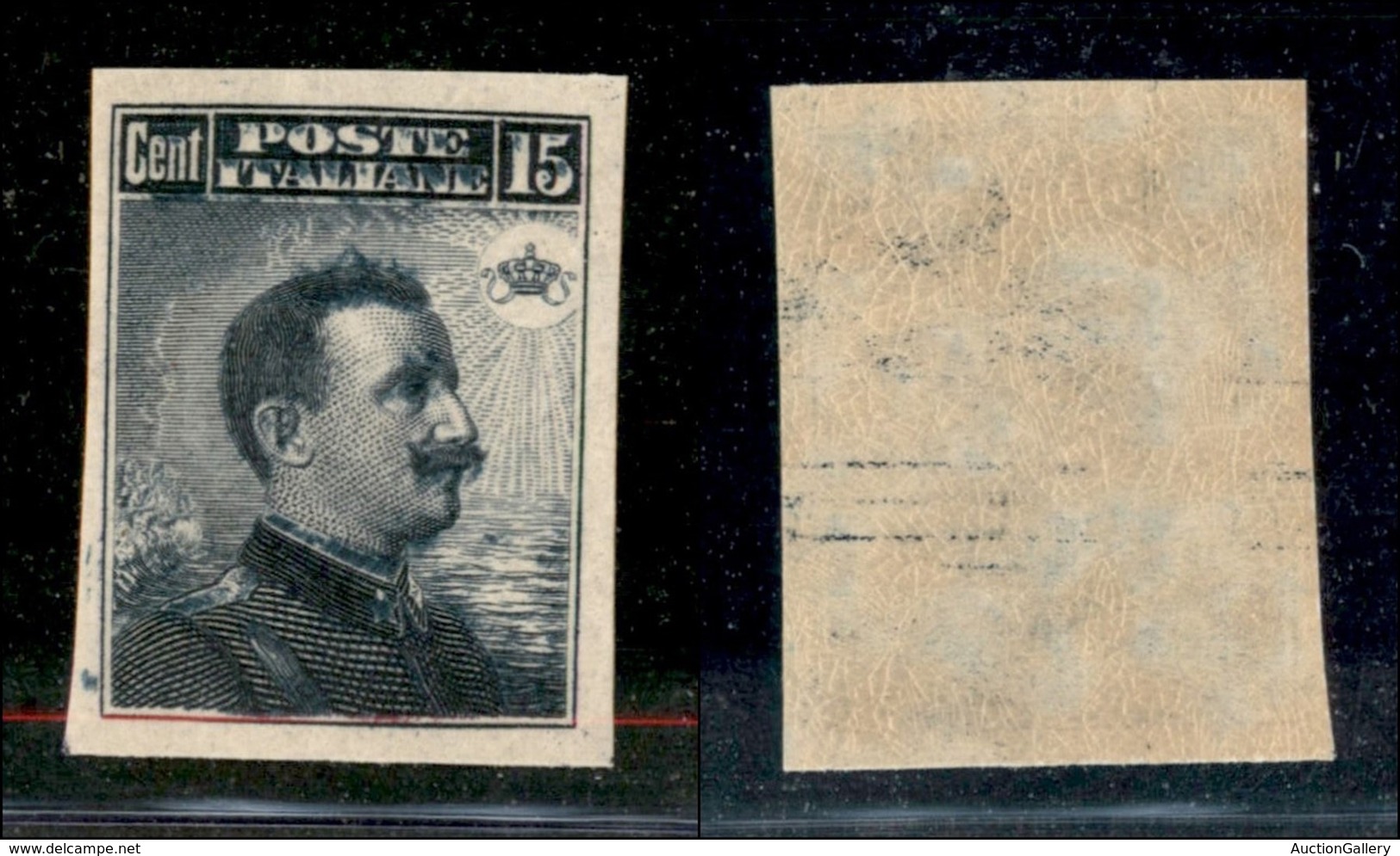 Regno - Posta Ordinaria - 1911 – 15 Cent Michetti (96e) Non Dentellato Con Macchia Di Colore – Gomma Integra - Sonstige & Ohne Zuordnung