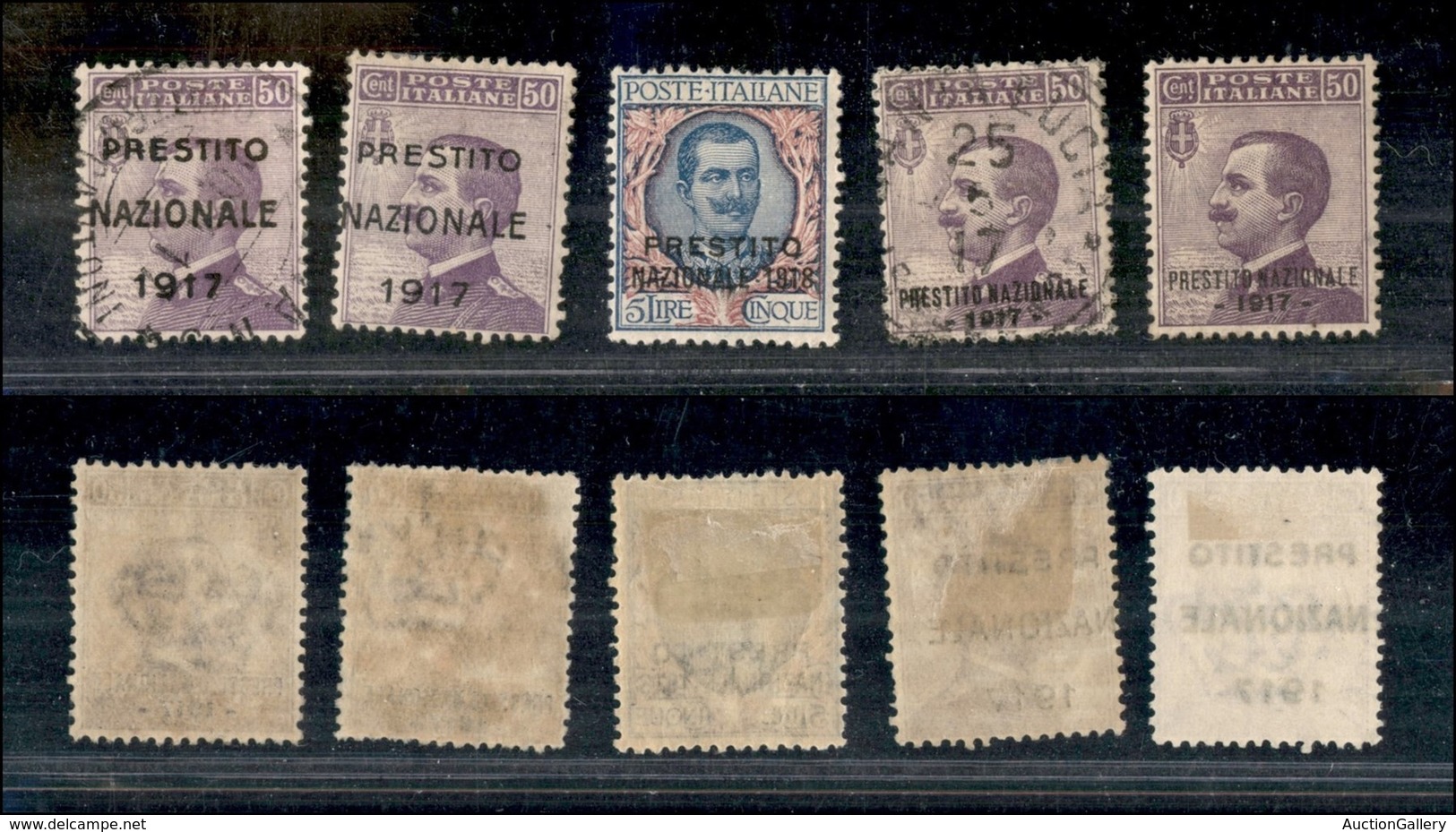 Regno - Posta Ordinaria - 1917 - Prestito Nazionale - 3 Diversi (1/3) Nuovi + 2 Diversi (1/2) Usati (115) - Altri & Non Classificati