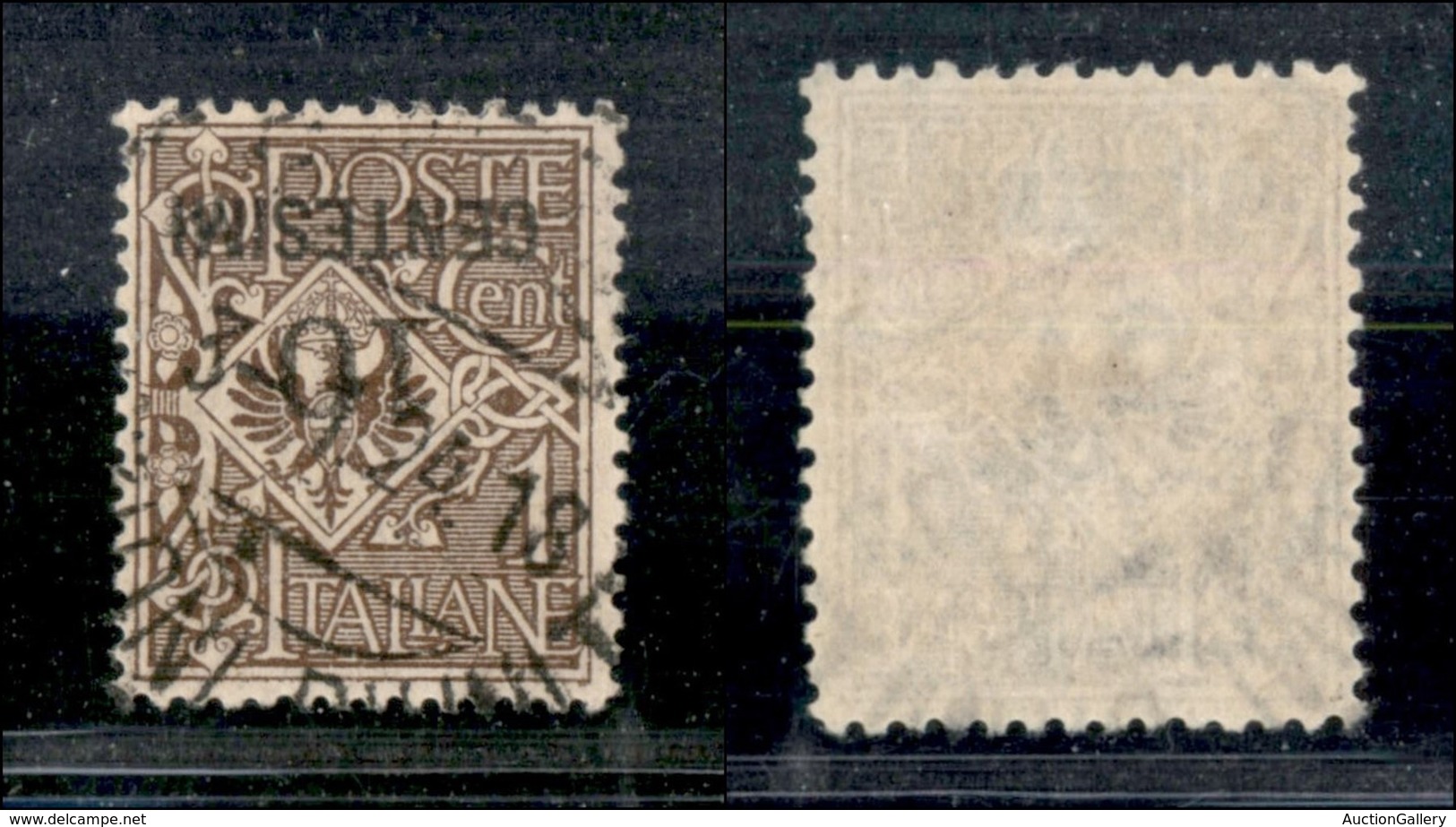Regno - Posta Ordinaria - 1923/1927 - 10 Cent Su 1 Cent Floreale (137a) - Soprastampa Capovolta - Usato (50) - Other & Unclassified