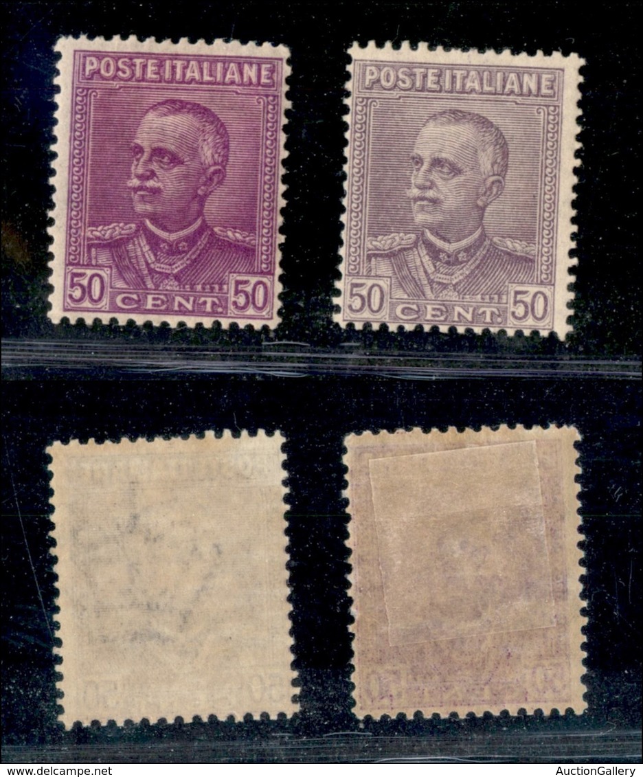 Regno - Posta Ordinaria - 1928 - 50 Cent Parmeggiani (225+225a) - Lilla Violetto + Violetto - Gomma Originale (128) - Other & Unclassified