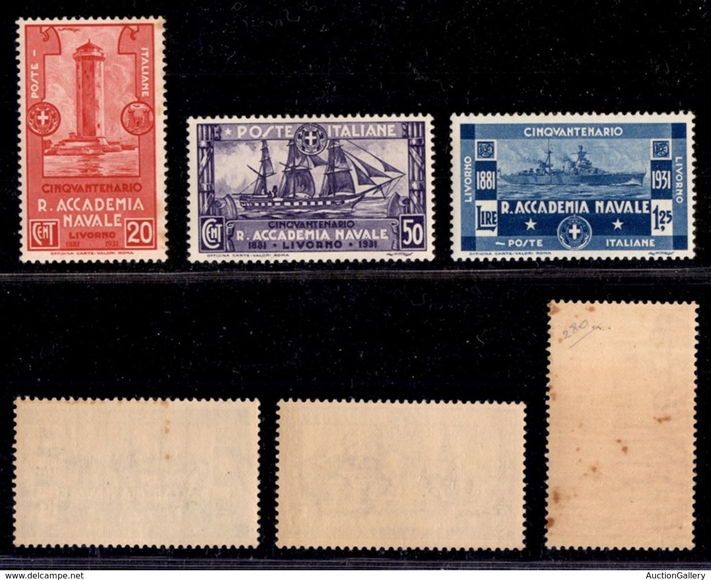 Regno - Posta Ordinaria - 1931 - 50° Accademia Navale Livorno (300/302)  - Serie Completa - Leggere Macchie Di Ruggine - - Other & Unclassified