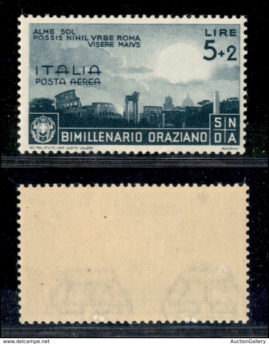 Regno - Posta Aerea - 1936 - 5 Lire + 2 Orazio (99) - Gomma Integra (75) - Other & Unclassified