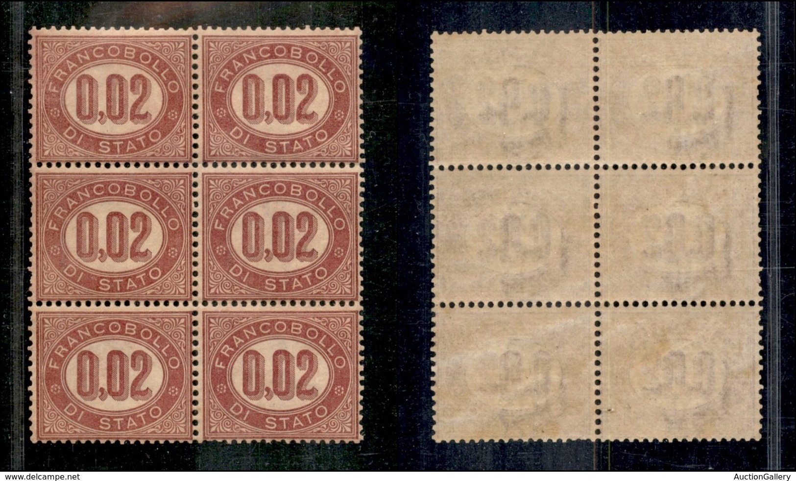 Regno - Servizio - 1875 - 2 Cent (1) - Blocco Di Sei - Gomma Integra - Discreta Centratura (60+) - Other & Unclassified