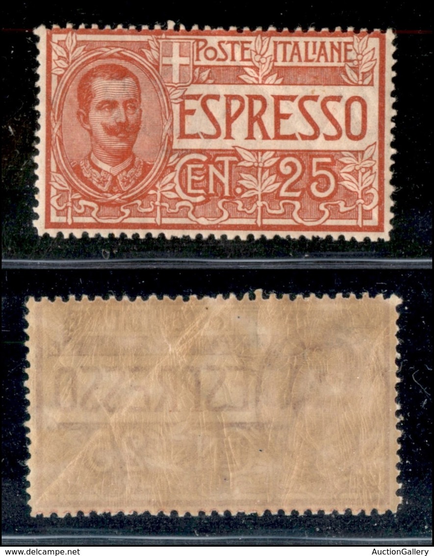 Regno - Espressi - 1903 - 25 Cent Espresso (1) - Gomma Integra Con Grinze Naturali (175) - Other & Unclassified