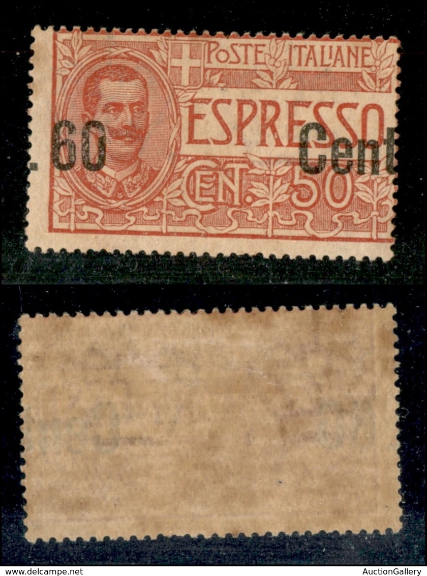 Regno - Espressi - 1922 - 60 Cent Su 50 (6g) - Soprastampa Spostata (60 A Sinistra) - Gomma Originale Con Ingiallimento  - Other & Unclassified