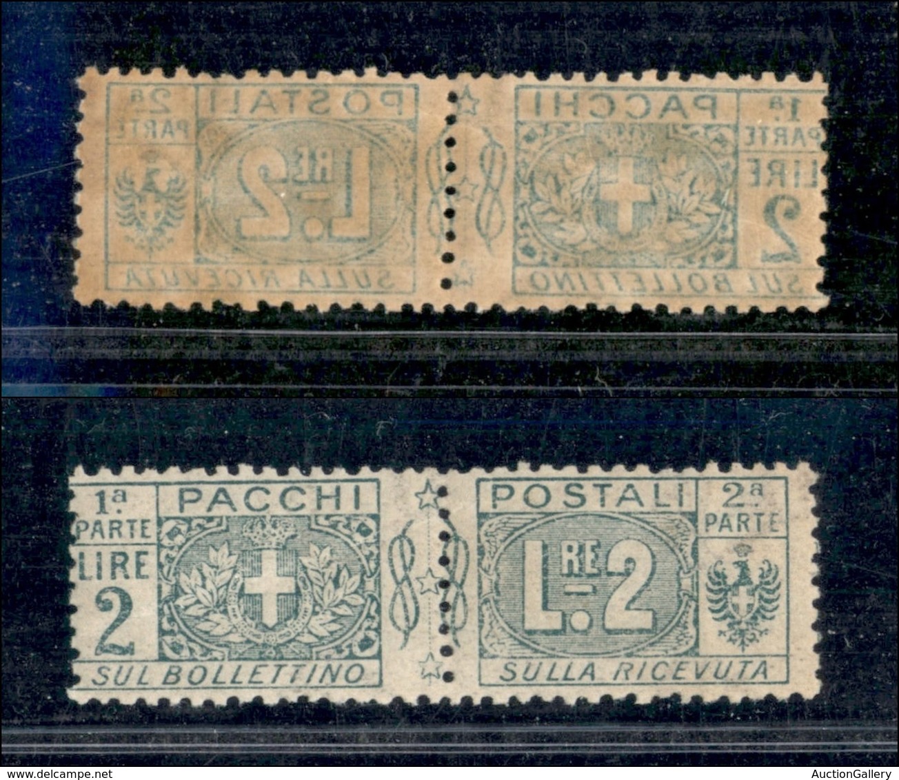 Regno - Pacchi Postali - 1914/1922 - 2 Lire Pacchi Postali (13k) - Decalco - Gomma Integra - Piega Diagonale (225) - Altri & Non Classificati