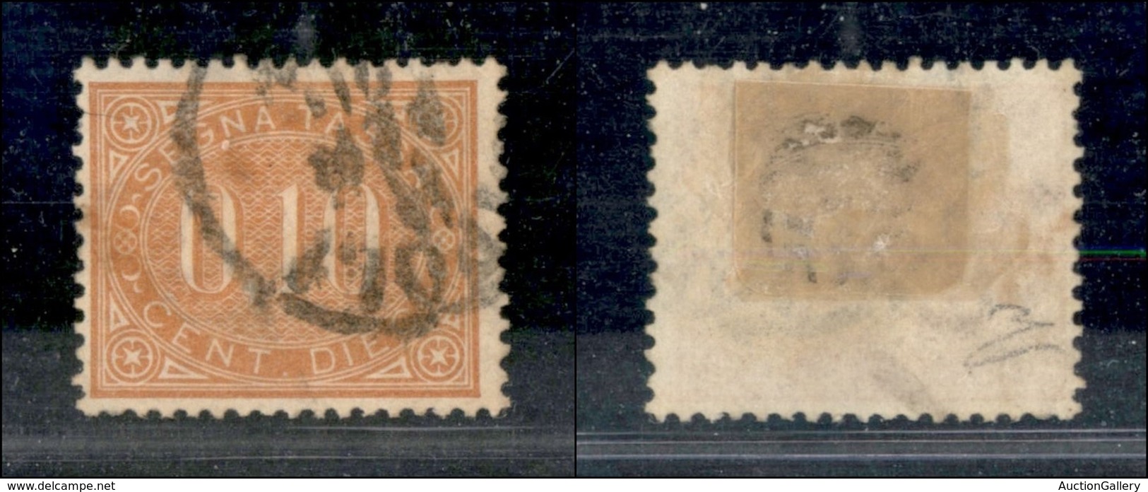 Regno - Segnatasse - 1869 - 10 Cent Segnatasse (2) - Usato A Napoli (100) - Otros & Sin Clasificación