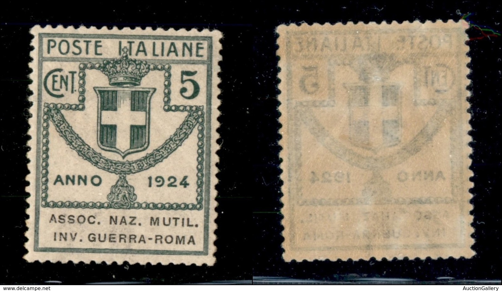 Regno - Enti Parastatali - 1924 - 5 Cent Mutil. Inv. Guerra-Roma (5) - Gomma Originale - Ottimamente Centrato (40) - Altri & Non Classificati