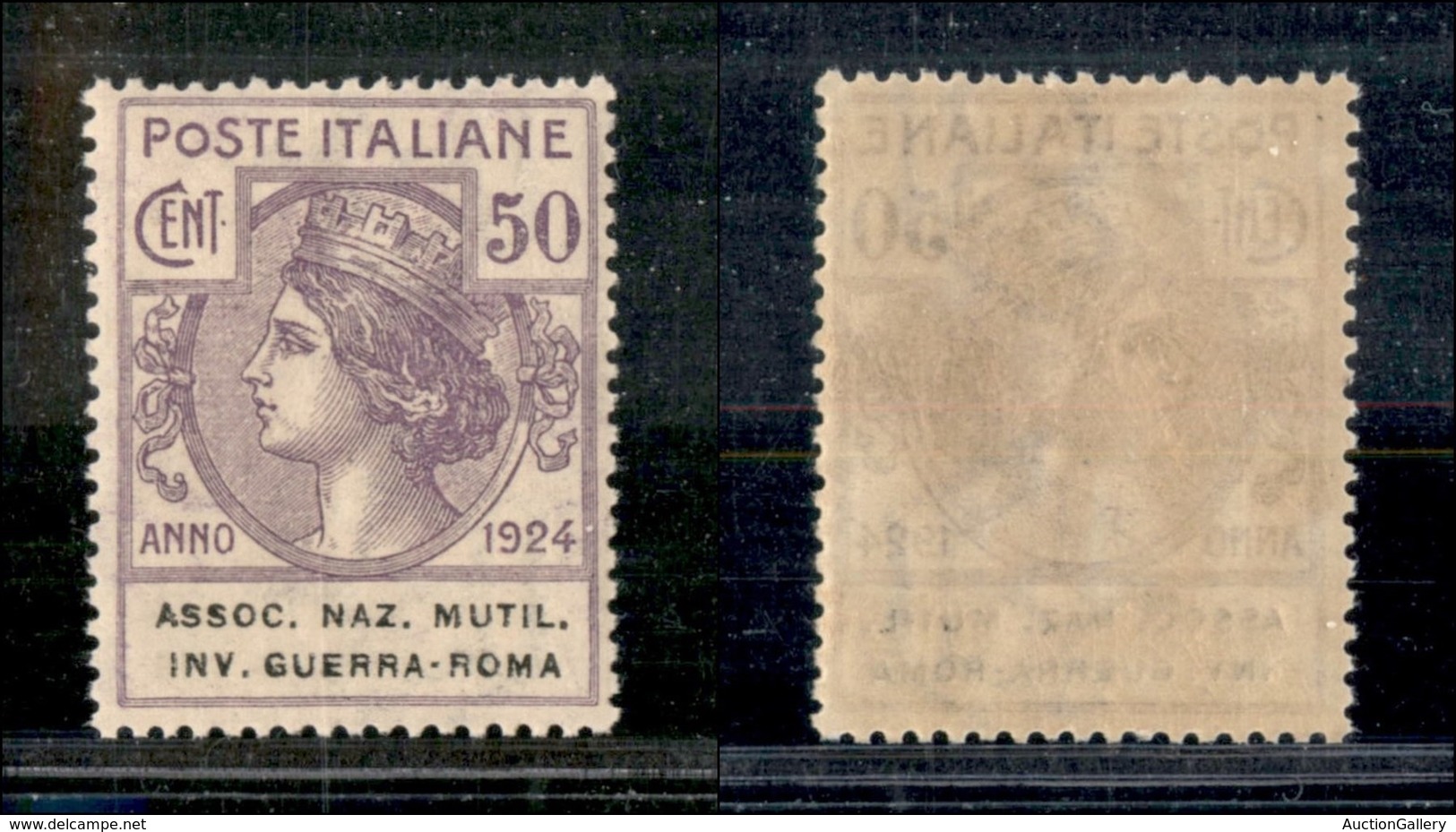 Regno - Enti Parastatali - 1924 - 50 Cent Assoc.Naz. Mutil. Inv. Guerra-Roma (9) - Gomma Integra - Ottima Centratura (12 - Altri & Non Classificati