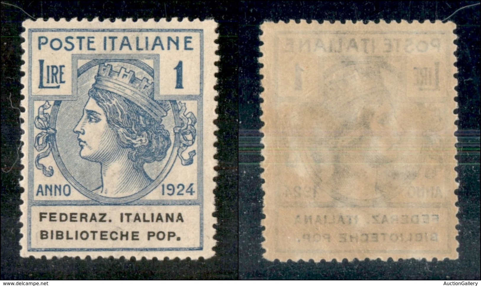 Regno - Enti Parastatali - 1924 - 1 Lira Federaz. Italiana Biblioteche Pop. (37) - Gomma Integra (62) - Altri & Non Classificati