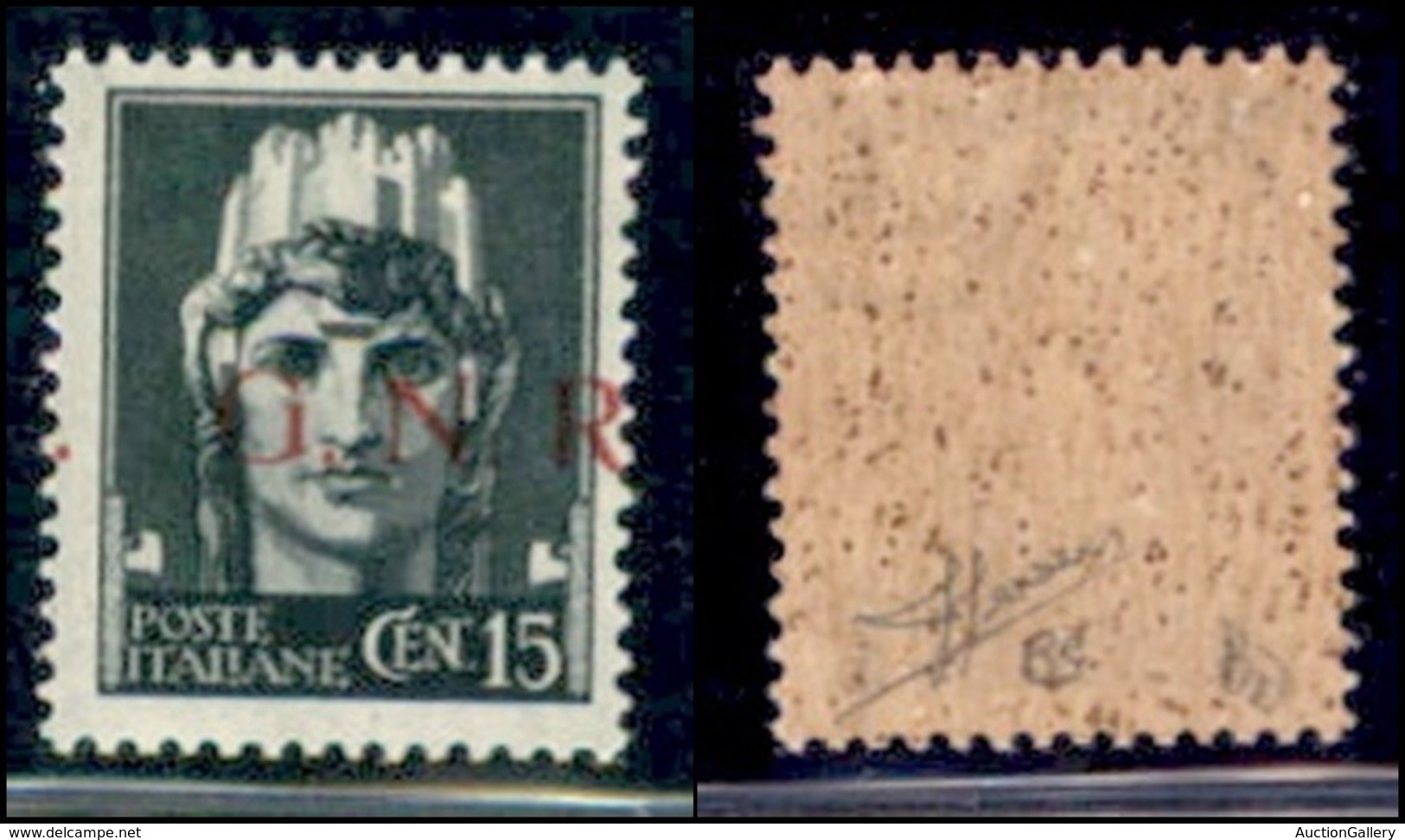 RSI - G.N.R. Brescia - Posta Ordinaria - 1943 - 15 Cent (472/I Hb) - Punto Dopo R A Sinistra - Gomma Integra - Sorani (1 - Otros & Sin Clasificación