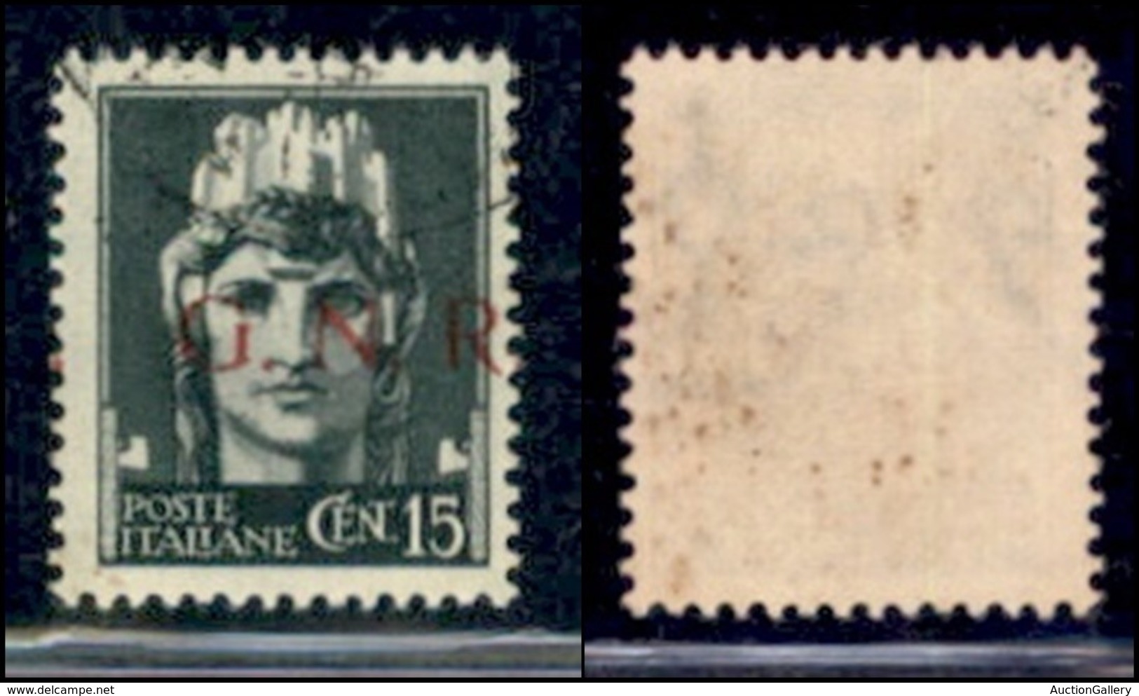 RSI - G.N.R. Brescia - Posta Ordinaria - 1943 - 15 Cent (472/I Hb) - Punto Dopo R A Sinistra - Usato (150) - Altri & Non Classificati