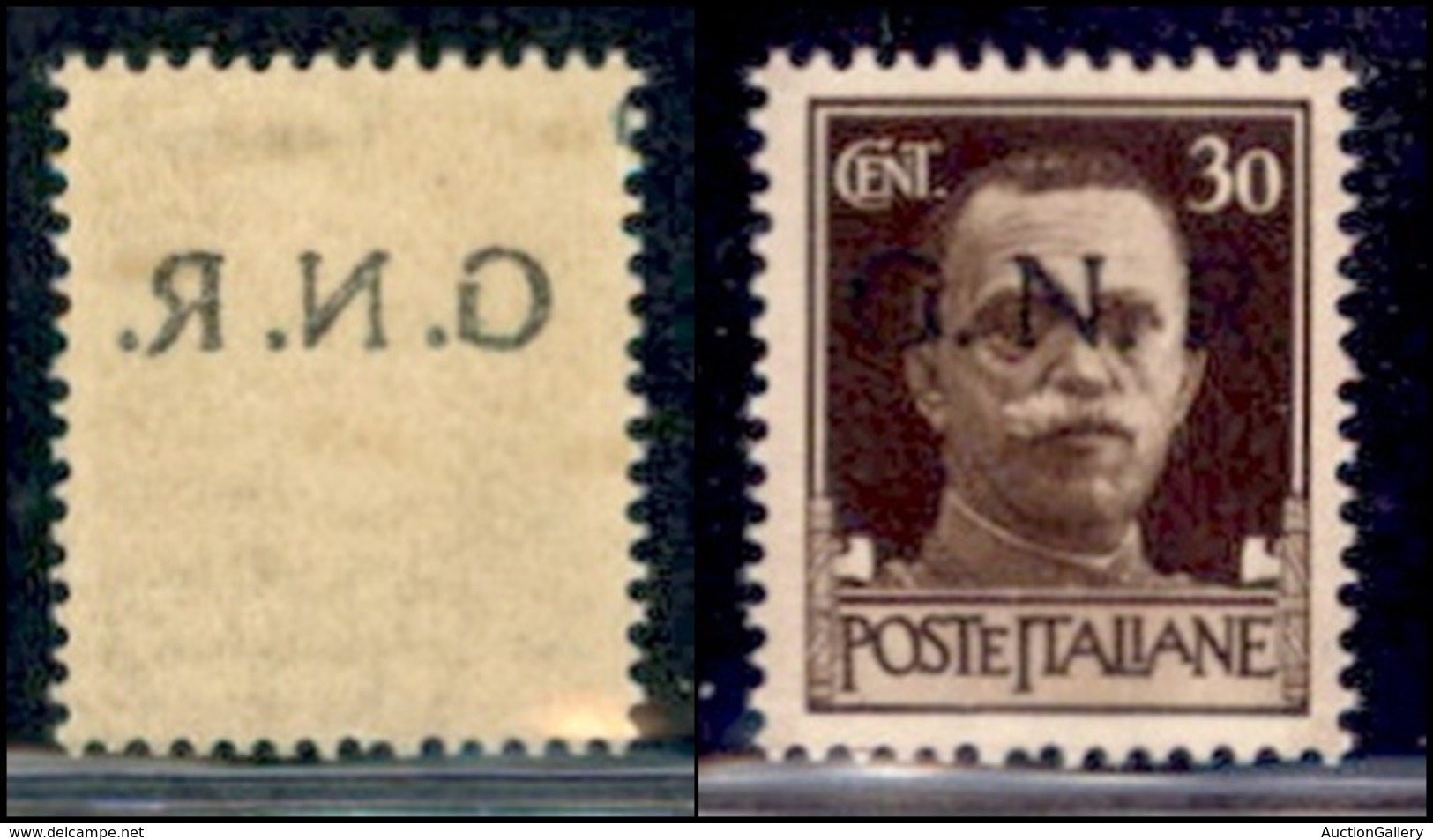 RSI - G.N.R. Verona - Posta Ordinaria - 1944 - 30 Cent (475 L) Con Decalco- Gomma Integra Con Piccola Aderenza Di Colore - Other & Unclassified