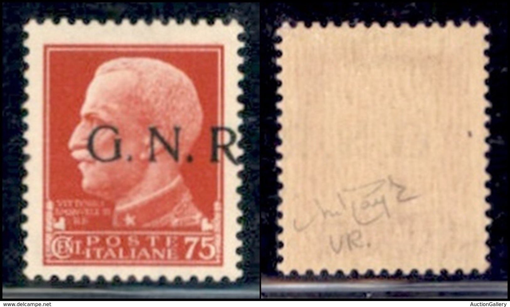 RSI - G.N.R. Verona - Posta Ordinaria - 1944 - 75 Cent (478 Haa) - Soprastampa A Destra Con Punto A Cavallo - Gomma Orig - Altri & Non Classificati