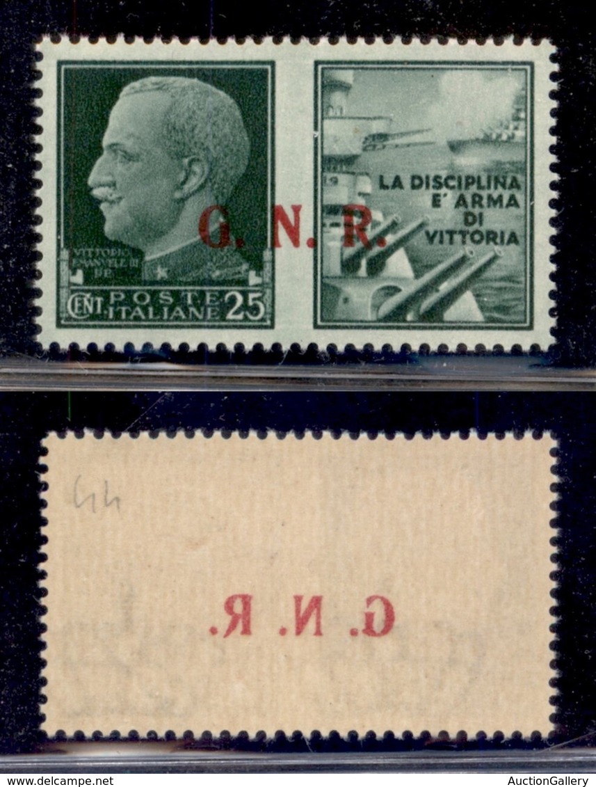 RSI - G.N.R. Brescia - Propaganda Di Guerra - 1943 - 25 Cent Marina (13/IIf) Con Decalco - Gomma Integra (90) - Altri & Non Classificati