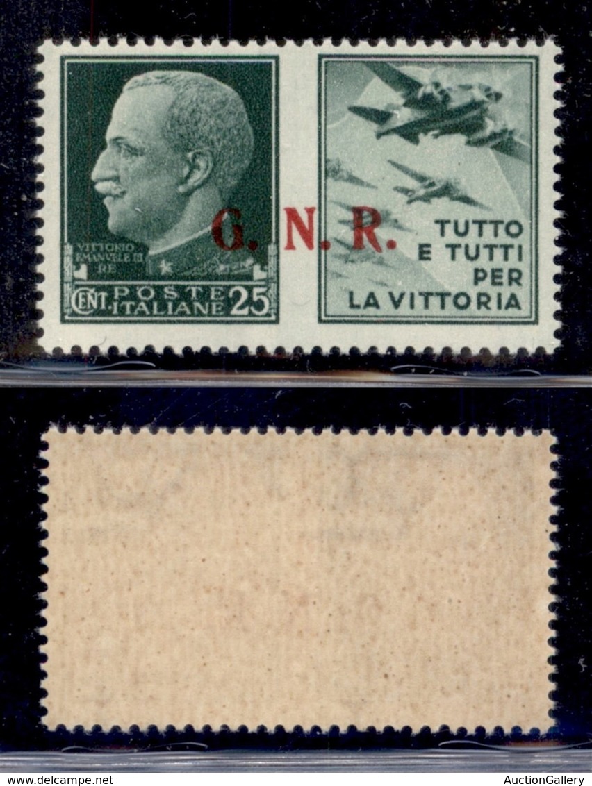 RSI - G.N.R. Brescia - Propaganda Di Guerra - 1943 - 25 Cent Aviazione (15/IIeac) Con Punti Grossi - Gomma Integra - Altri & Non Classificati