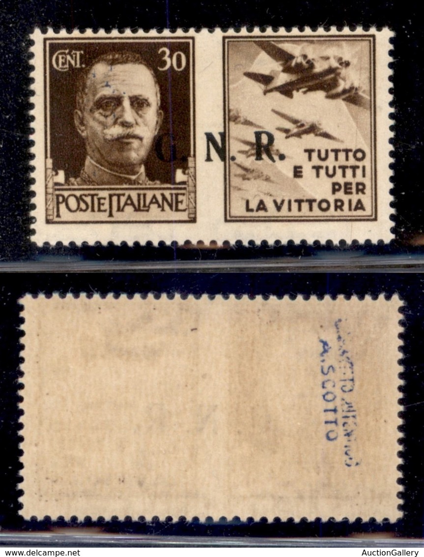 RSI - G.N.R. Brescia - Propaganda Di Guerra - 1943 - 30 Cent Aviazione (19/IIee) - Punto Piccolo Dopo N - Gomma Integra  - Altri & Non Classificati