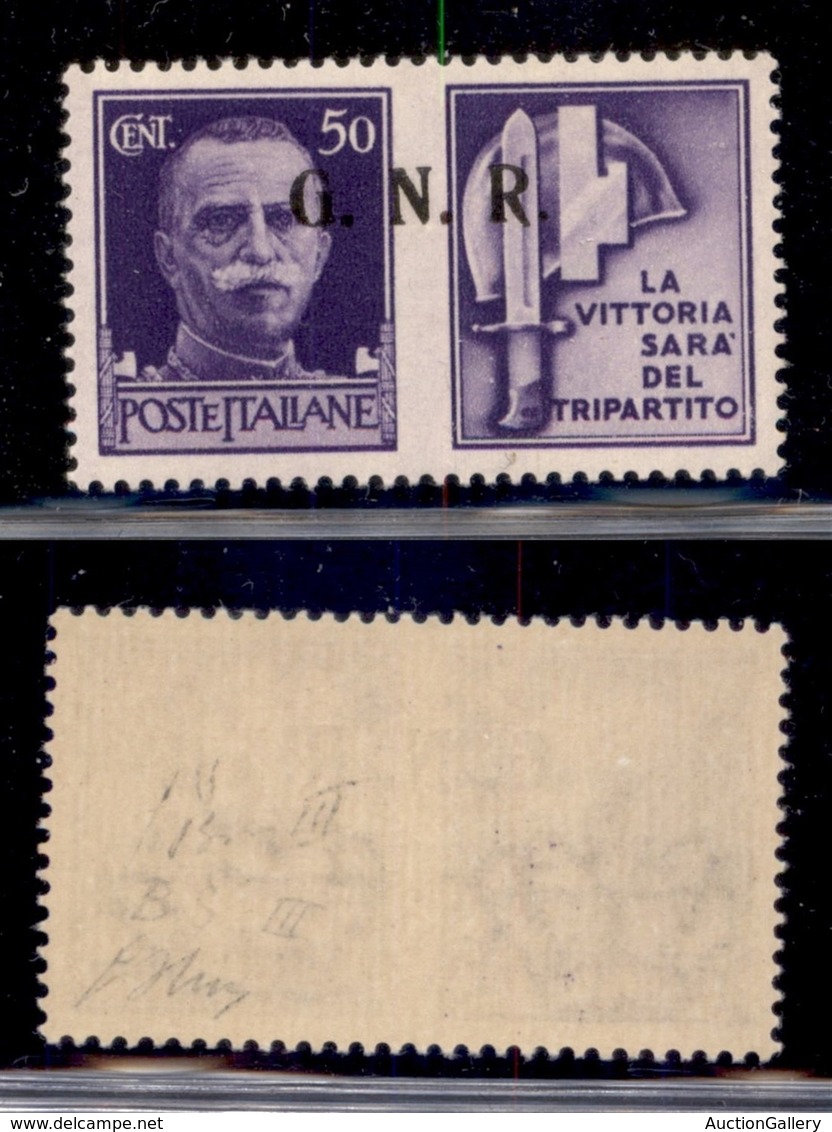 RSI - G.N.R. Brescia - Propaganda Di Guerra - 1943 - 50 Cent Milizia (24/IIef) - Punto Piccolo Dopo R - Gomma Integra - Altri & Non Classificati