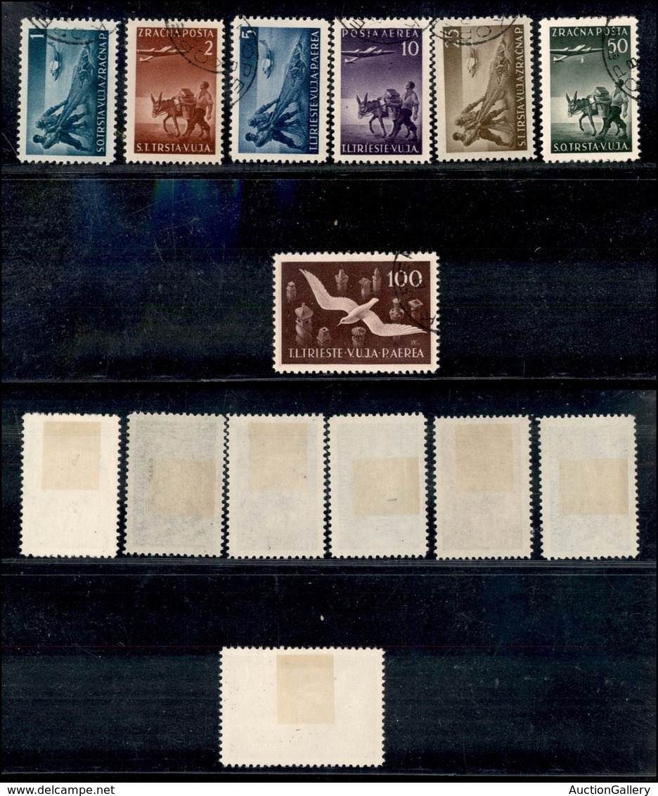 Trieste  - Trieste B - Posta Aerea - 1949 - Posta Aerea (3/9) - Serie Completa Usata (120) - Other & Unclassified