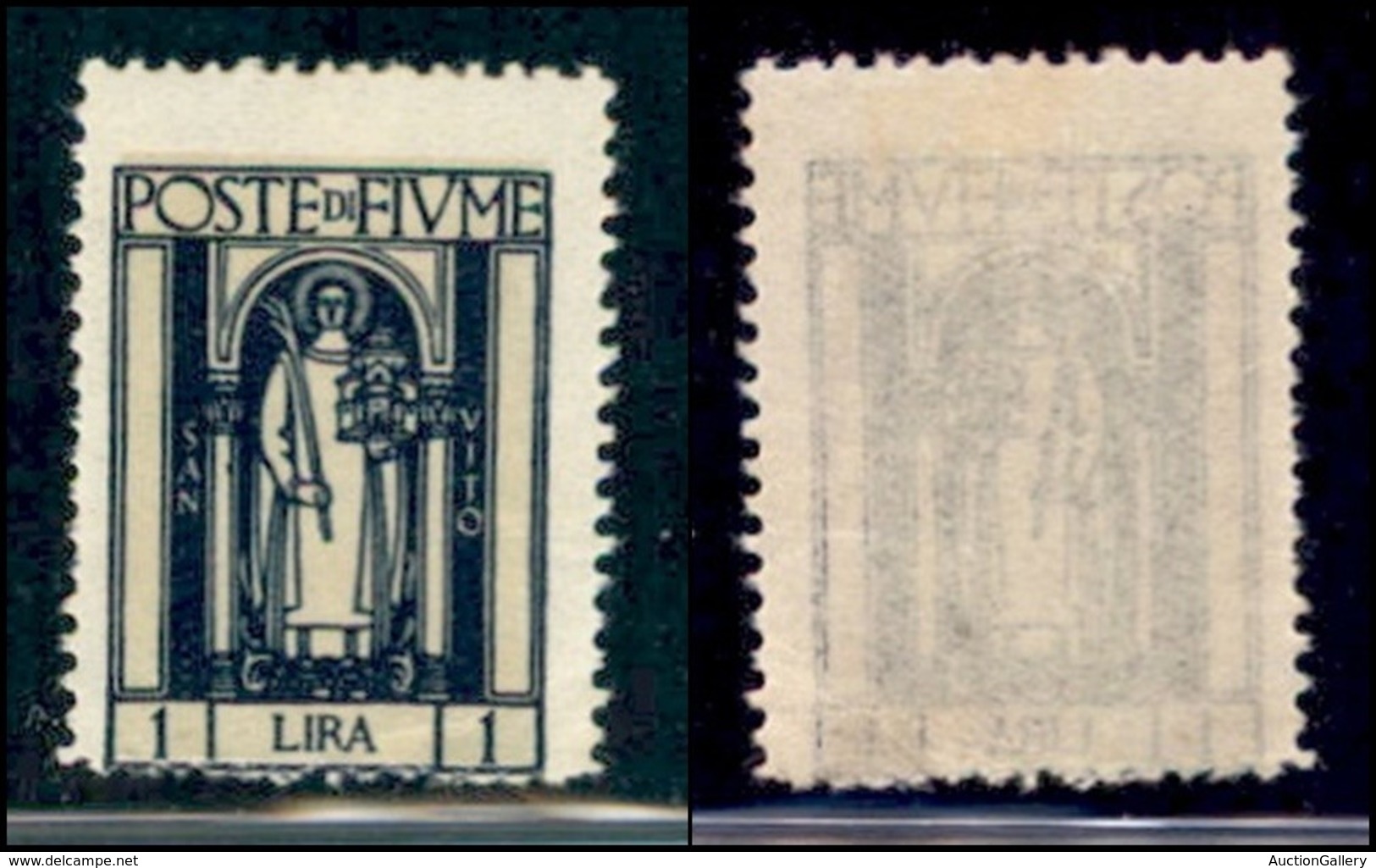 Occupazioni I Guerra Mondiale - Fiume - Posta Ordinaria - 1923 - 1 Lira S.Vito (198 B) - Doppia Stampa - Gomma Originale - Altri & Non Classificati