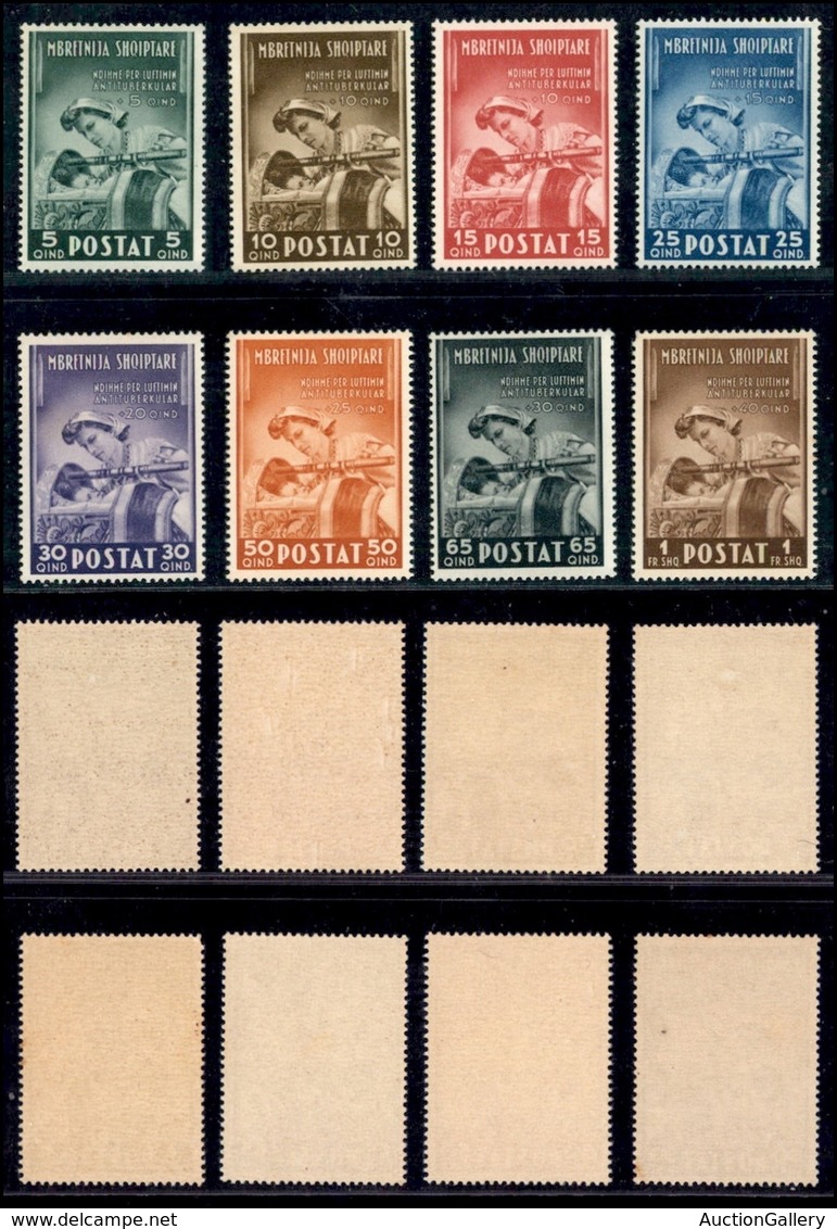 Occupazioni II Guerra Mondiale - Albania - Posta Ordinaria - 1943 - Anti Tubercolari (38/45) - Serie Completa - Gomma In - Other & Unclassified