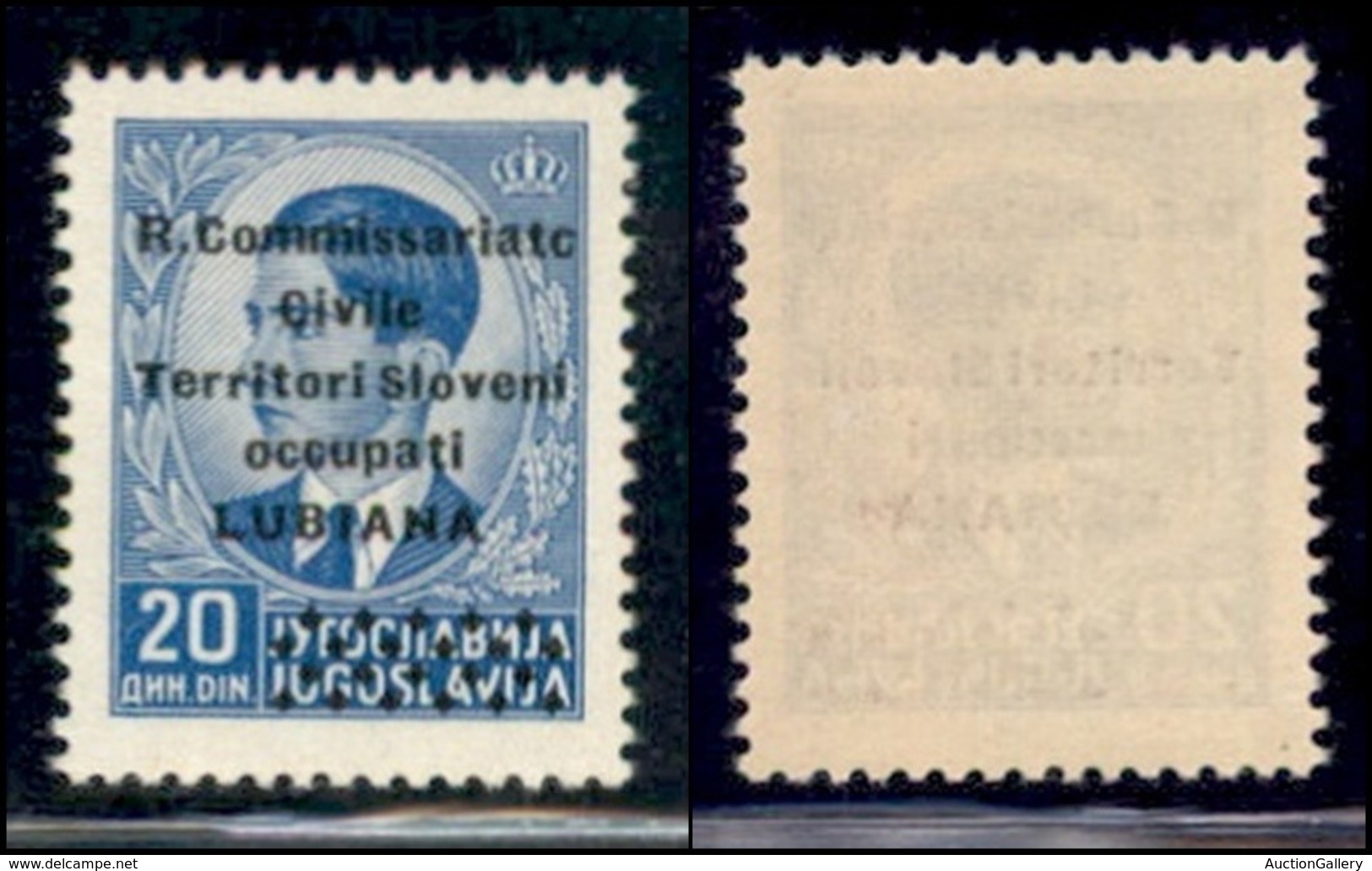 Occupazioni II Guerra Mondiale - Lubiana - Posta Ordinaria - 1941 - 20 Din (32) - Gomma Integra (62) - Altri & Non Classificati