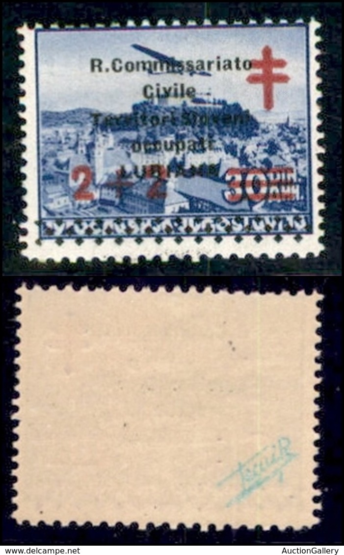 Occupazioni II Guerra Mondiale - Lubiana - Posta Ordinaria - 1941 - 2 + 2 Din (38) - Gomma Integra (40) - Altri & Non Classificati