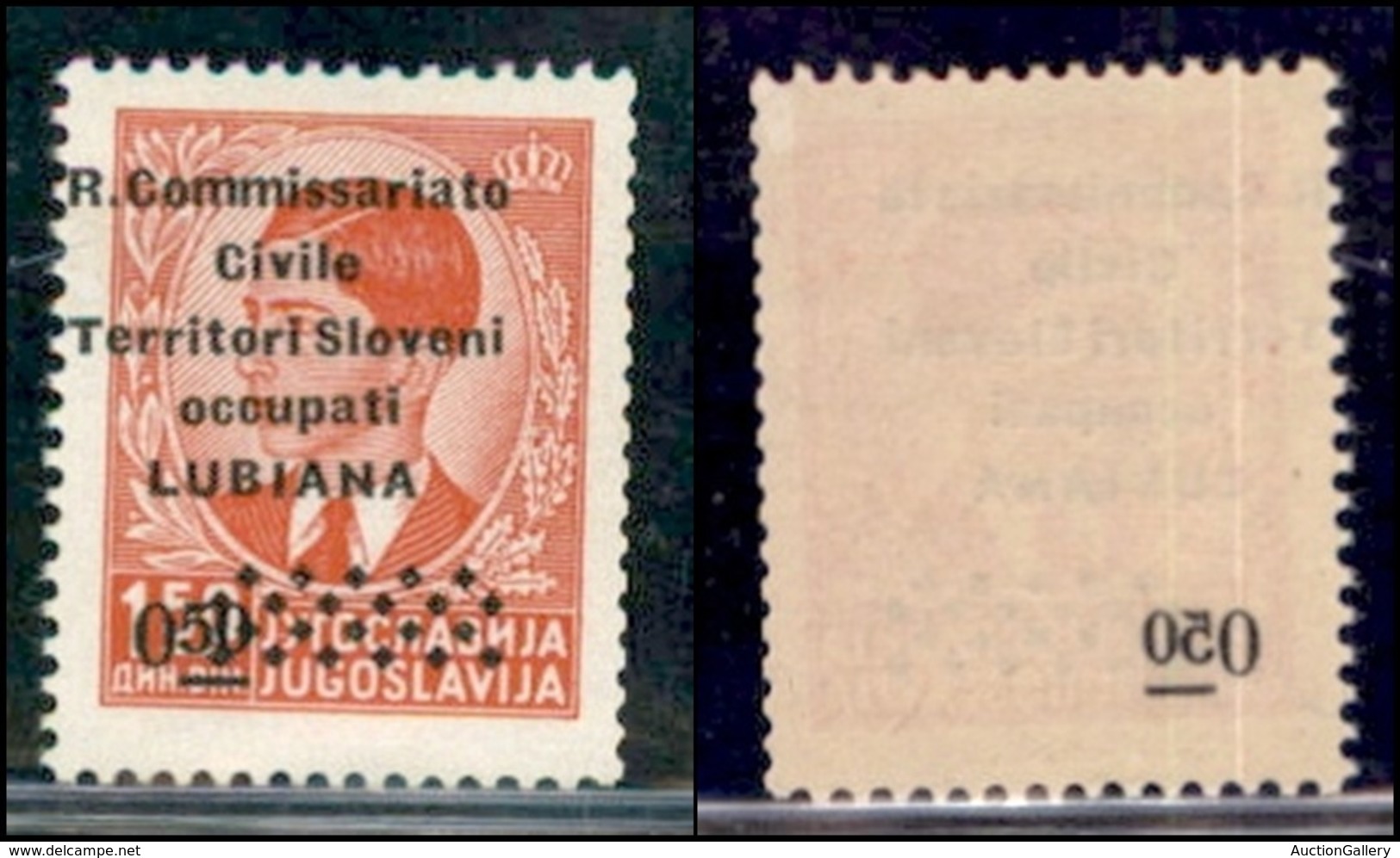Occupazioni II Guerra Mondiale - Lubiana - Posta Ordinaria - 1941 - 50 Para Su 1.50 Din (39 He Varieta N) Con Soprastamp - Other & Unclassified