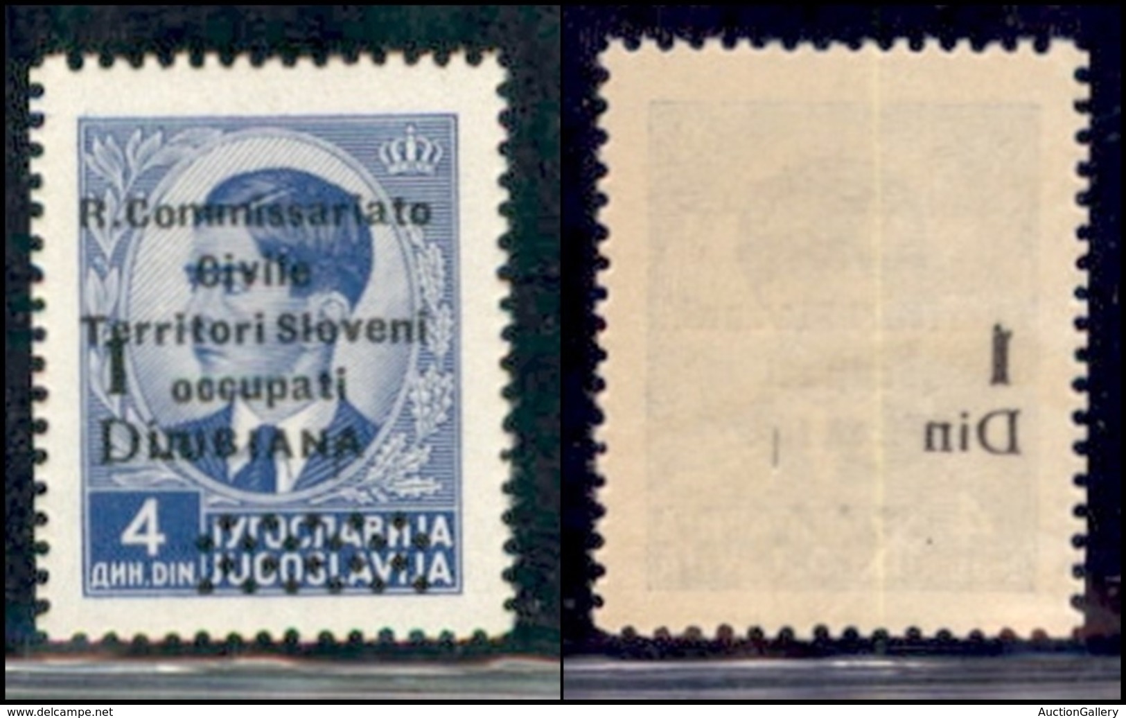 Occupazioni II Guerra Mondiale - Lubiana - Posta Ordinaria - 1941 - 1 Din Su 4 (40 Bb Varieta N) Con Soprastampa 1 Din I - Other & Unclassified